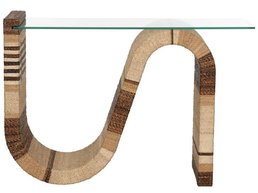 Wildwood Calusa Rectangular Glass Brown Console Table