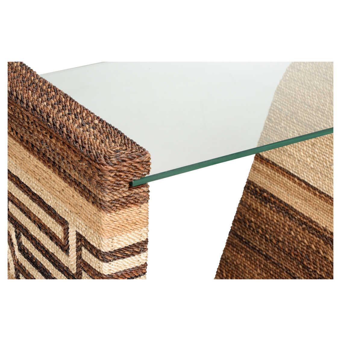 Wildwood Calusa Rectangular Glass Brown Console Table