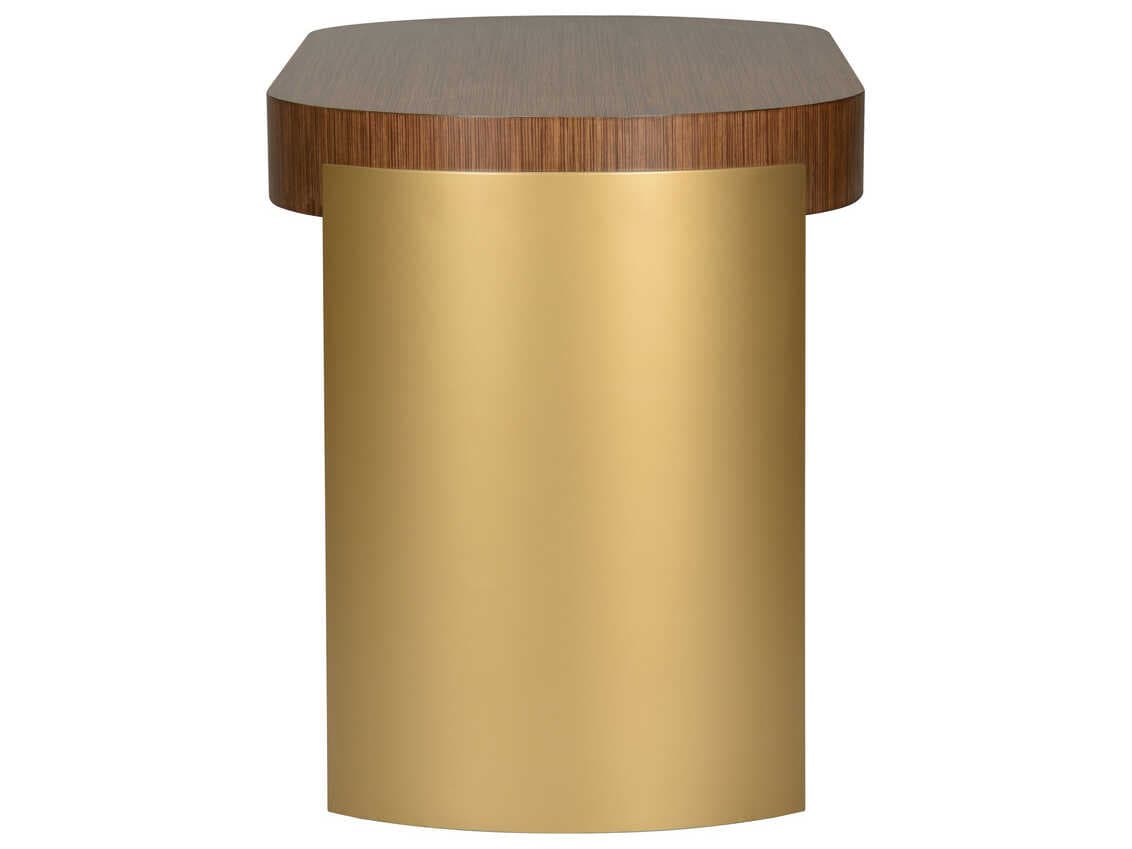 Wildwood Zebrano Zebrano Veneer Antique Brass Brown Computer Desk