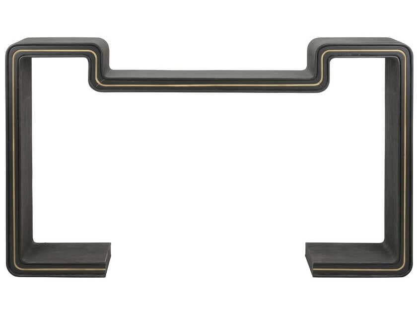 Wildwood Ottawa Rectangular Wood Black Gold Console Table