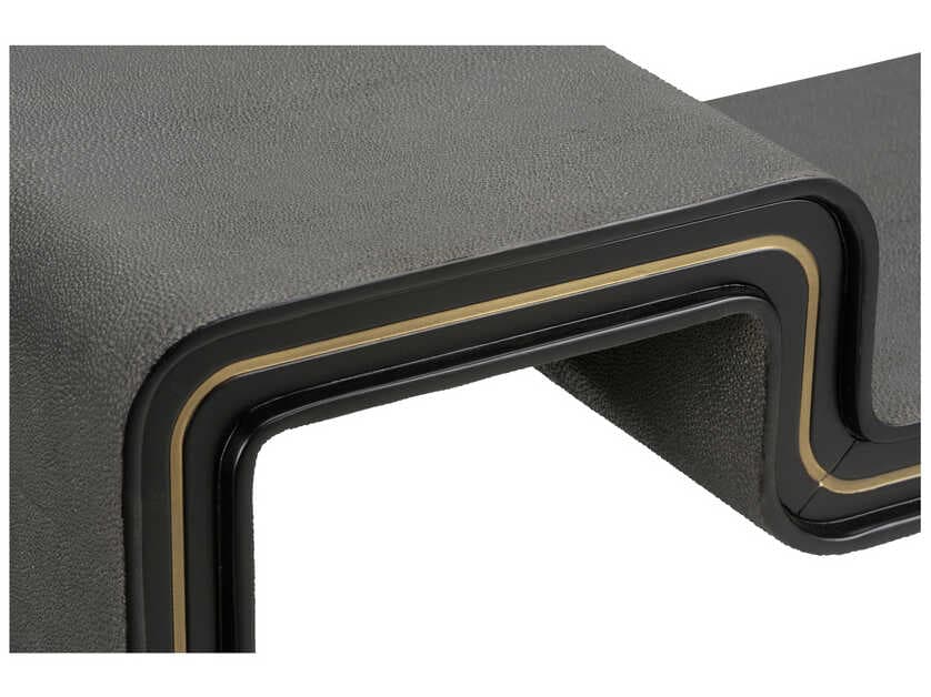 Wildwood Ottawa Rectangular Wood Black Gold Console Table