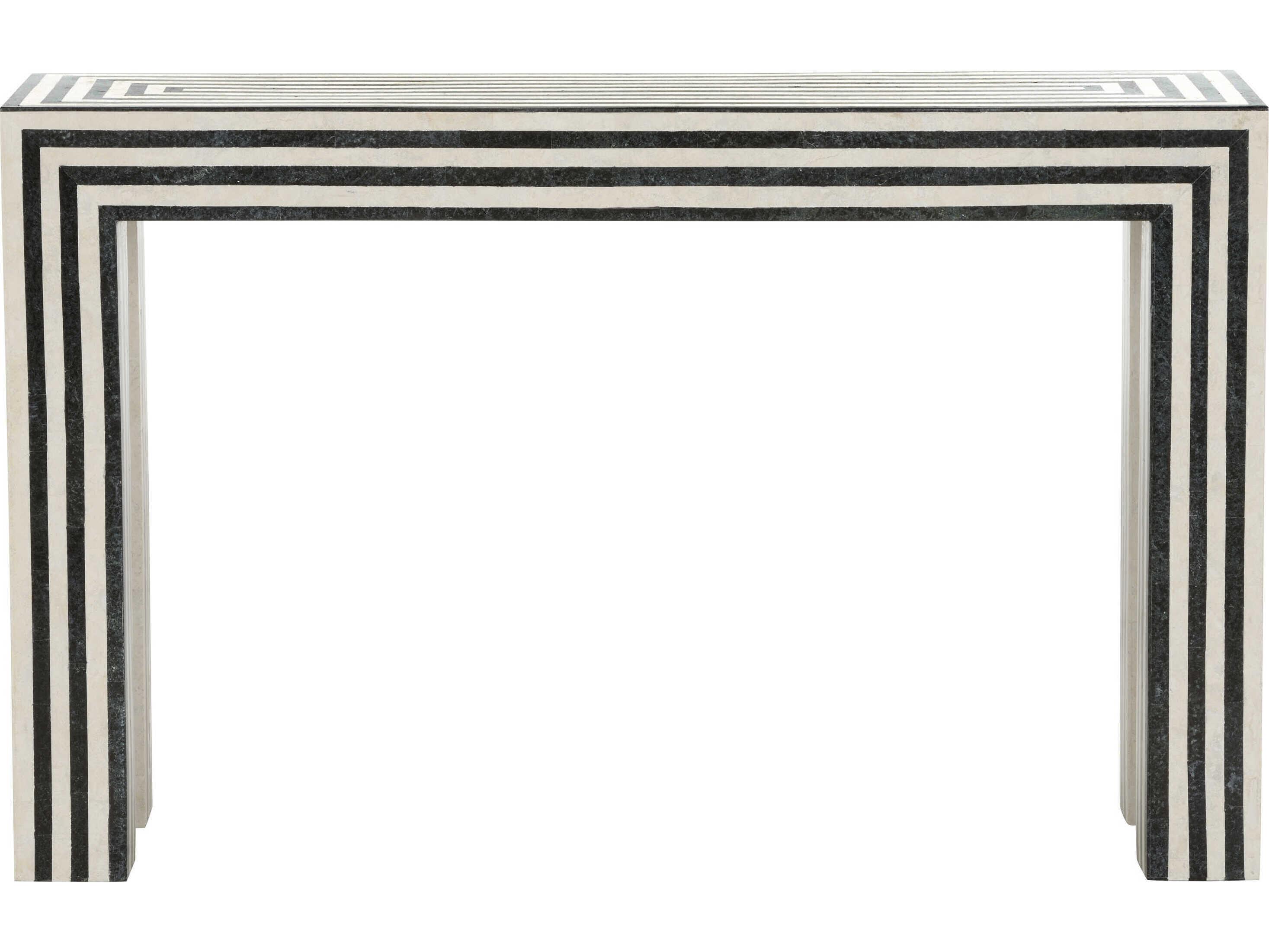 Wildwood Positano Rectangular Stone Natural Black White Console Table