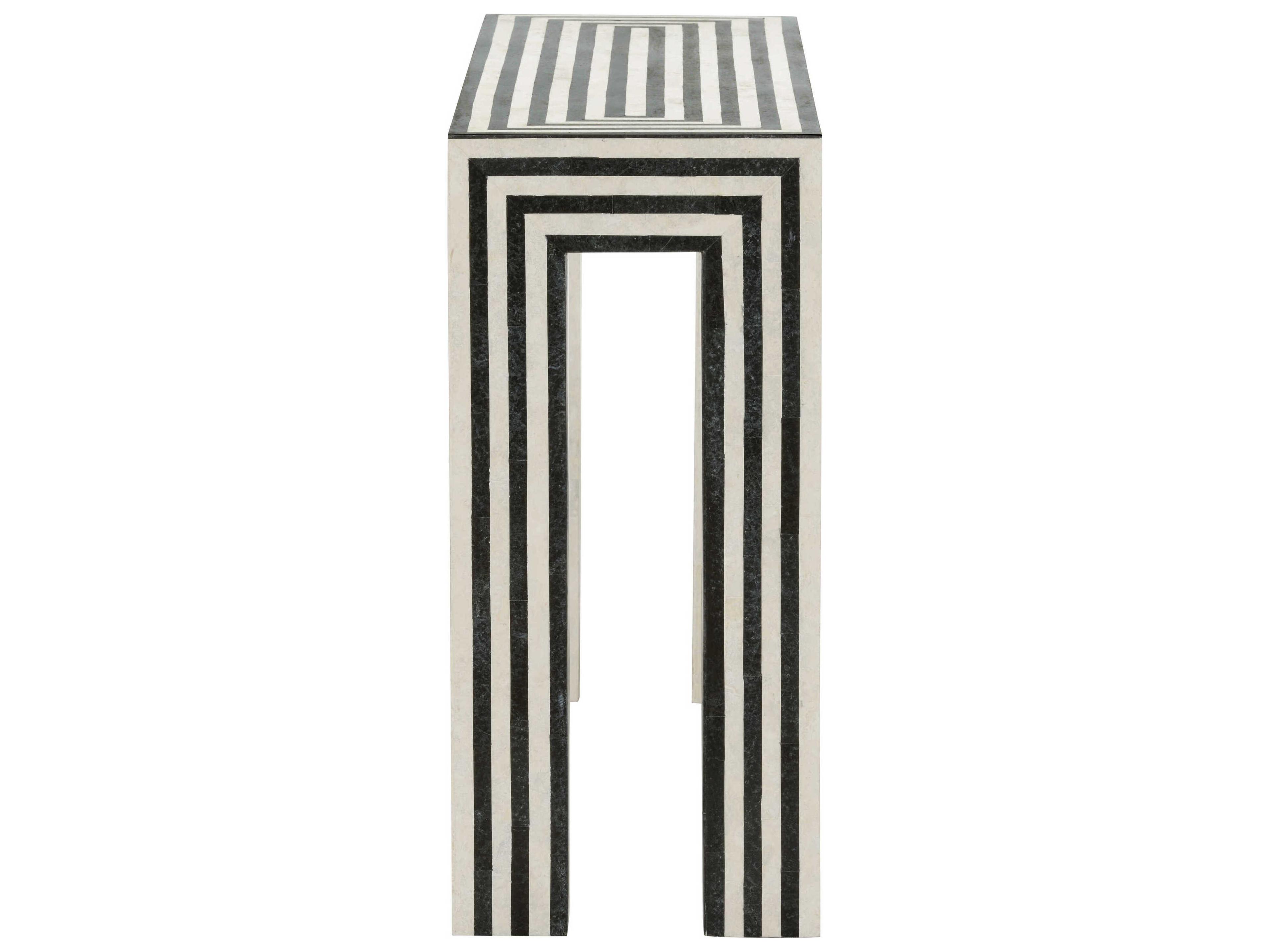 Wildwood Positano Rectangular Stone Natural Black White Console Table