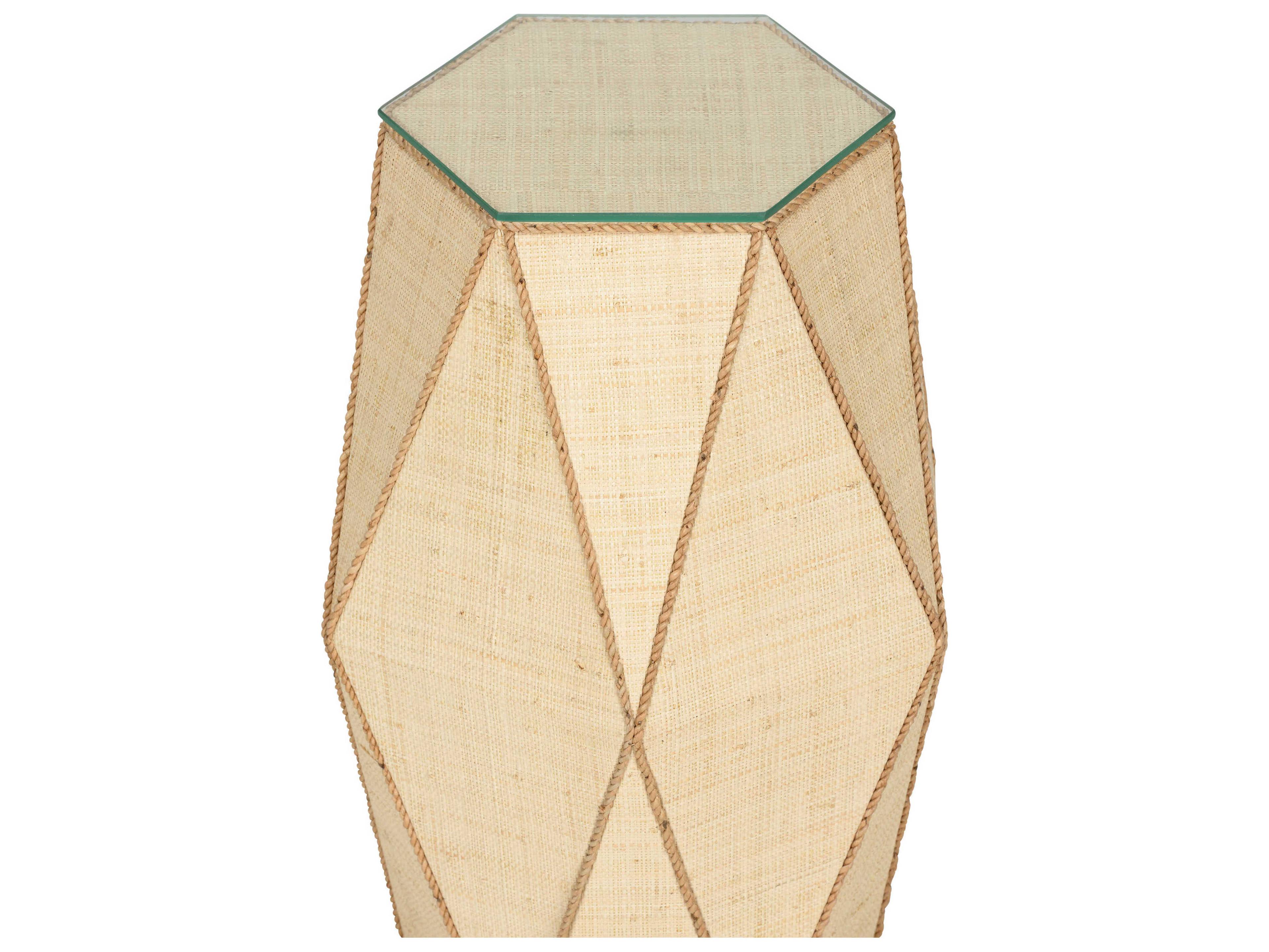 Wildwood Gabriel Global Hexagon Glass Natural End Table