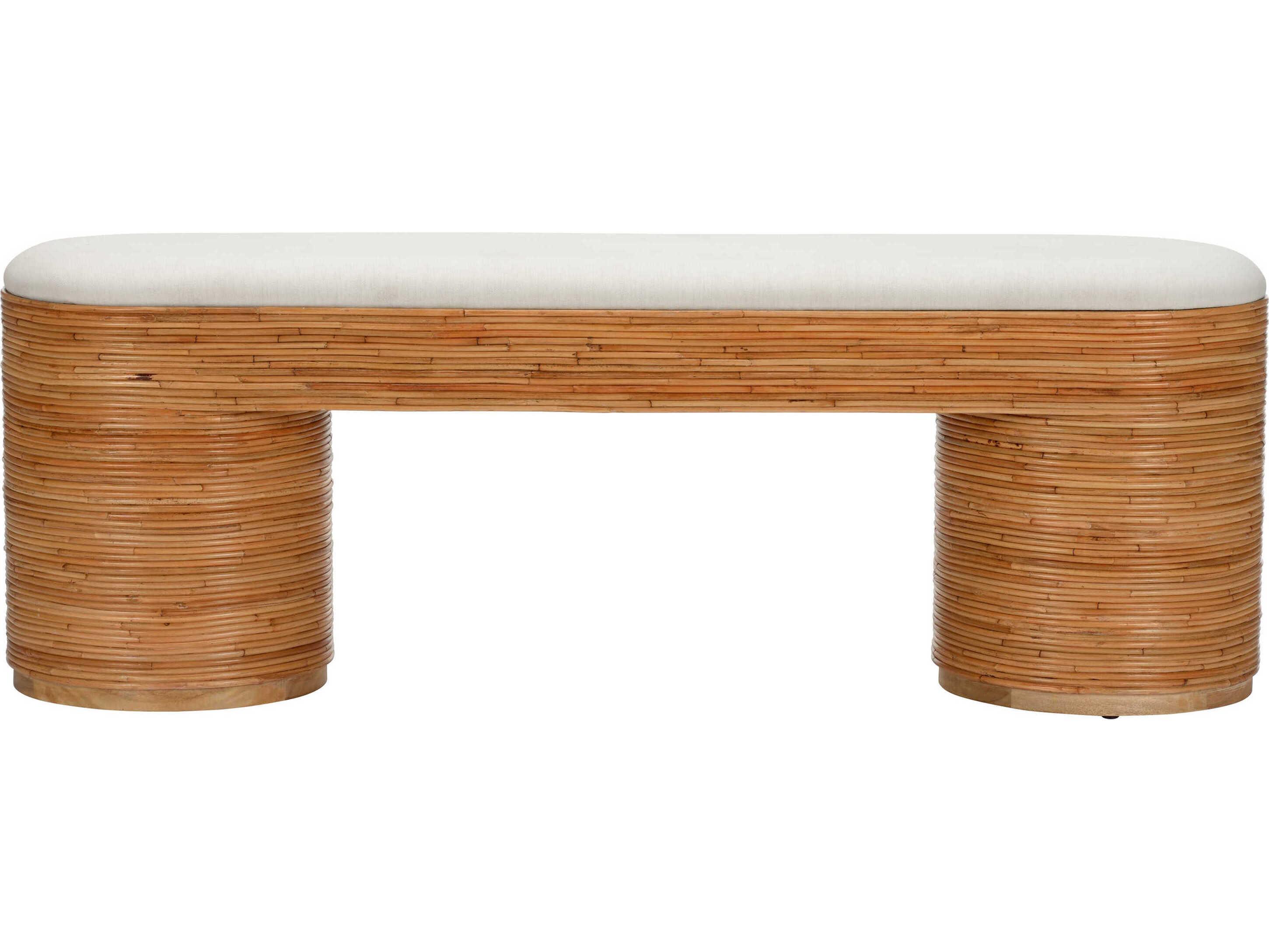 Wildwood Easy Like Sunday Morning Natural Tan Upholstered Accent Bench