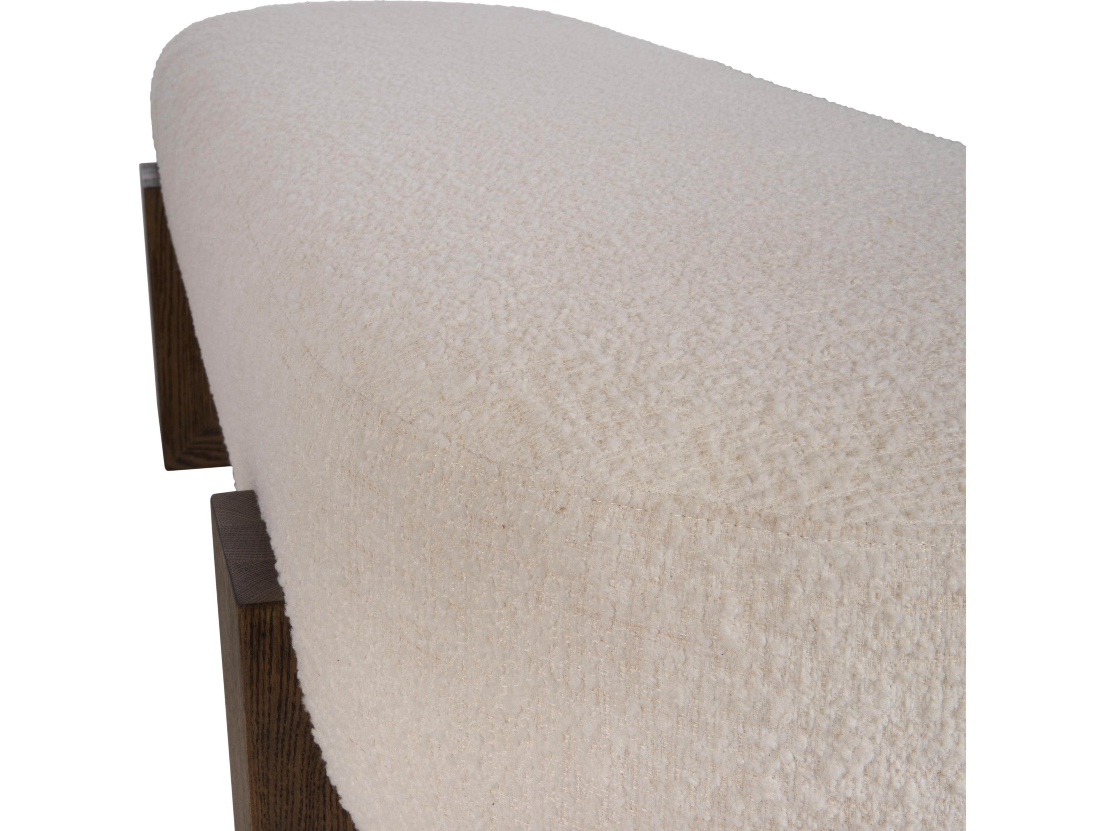 Wildwood Cream Boucle Rift Cut Oak Upholstered Ottoman