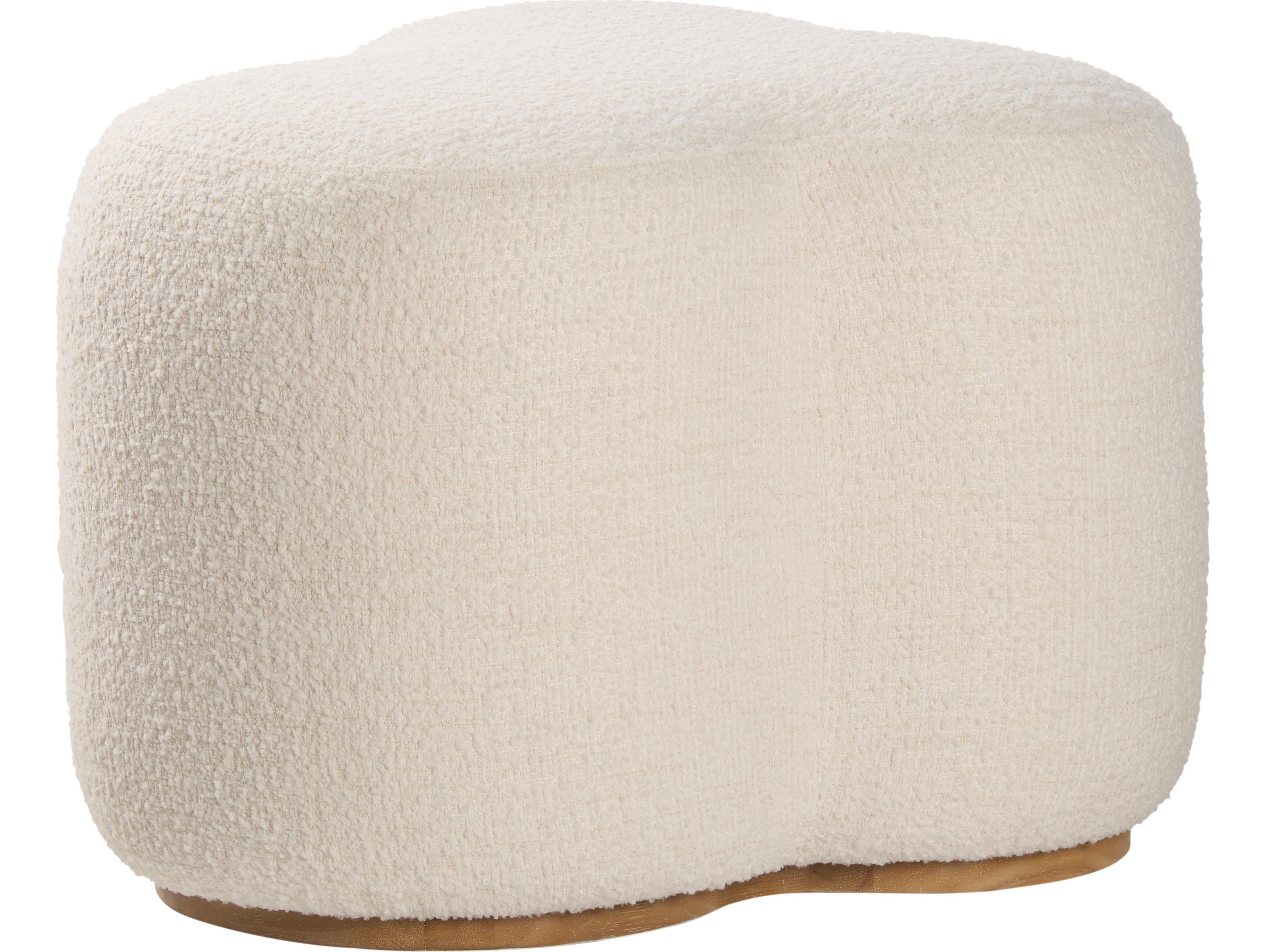 Wildwood Cream Boucle White Upholstered Ottoman