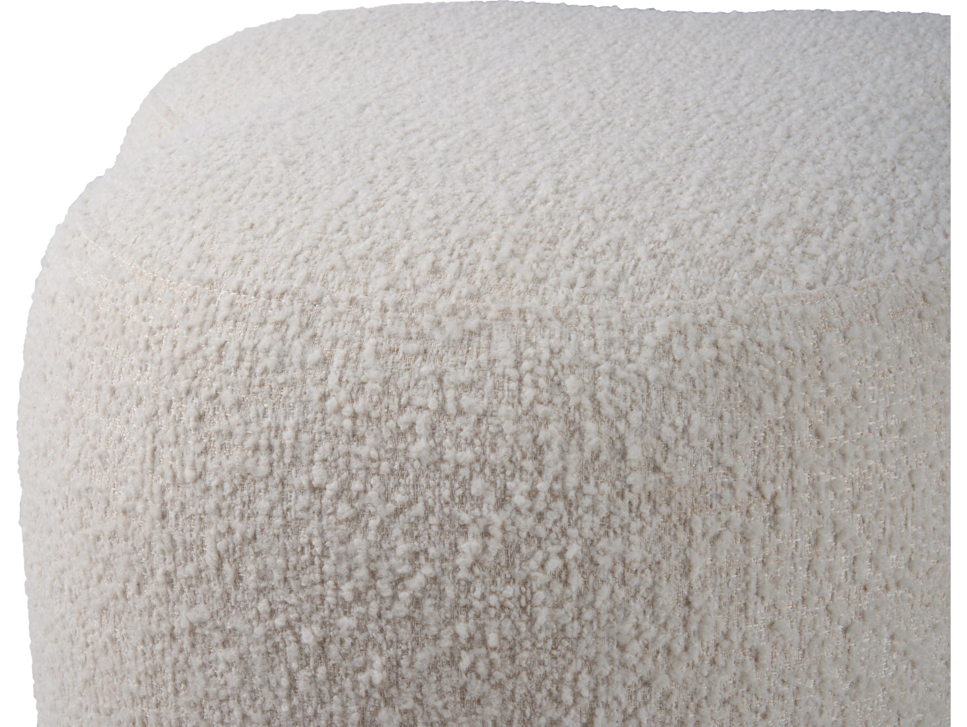 Wildwood Cream Boucle White Upholstered Ottoman