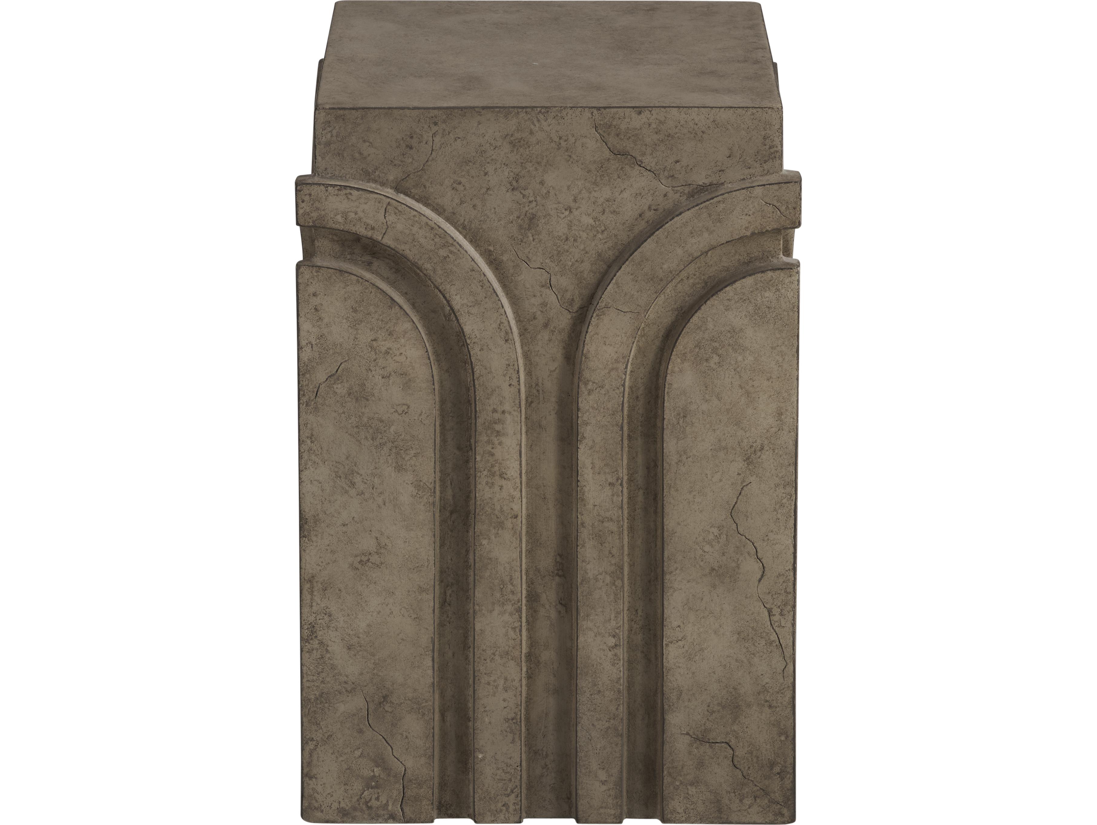 Wildwood Square Concrete Aged White End Table