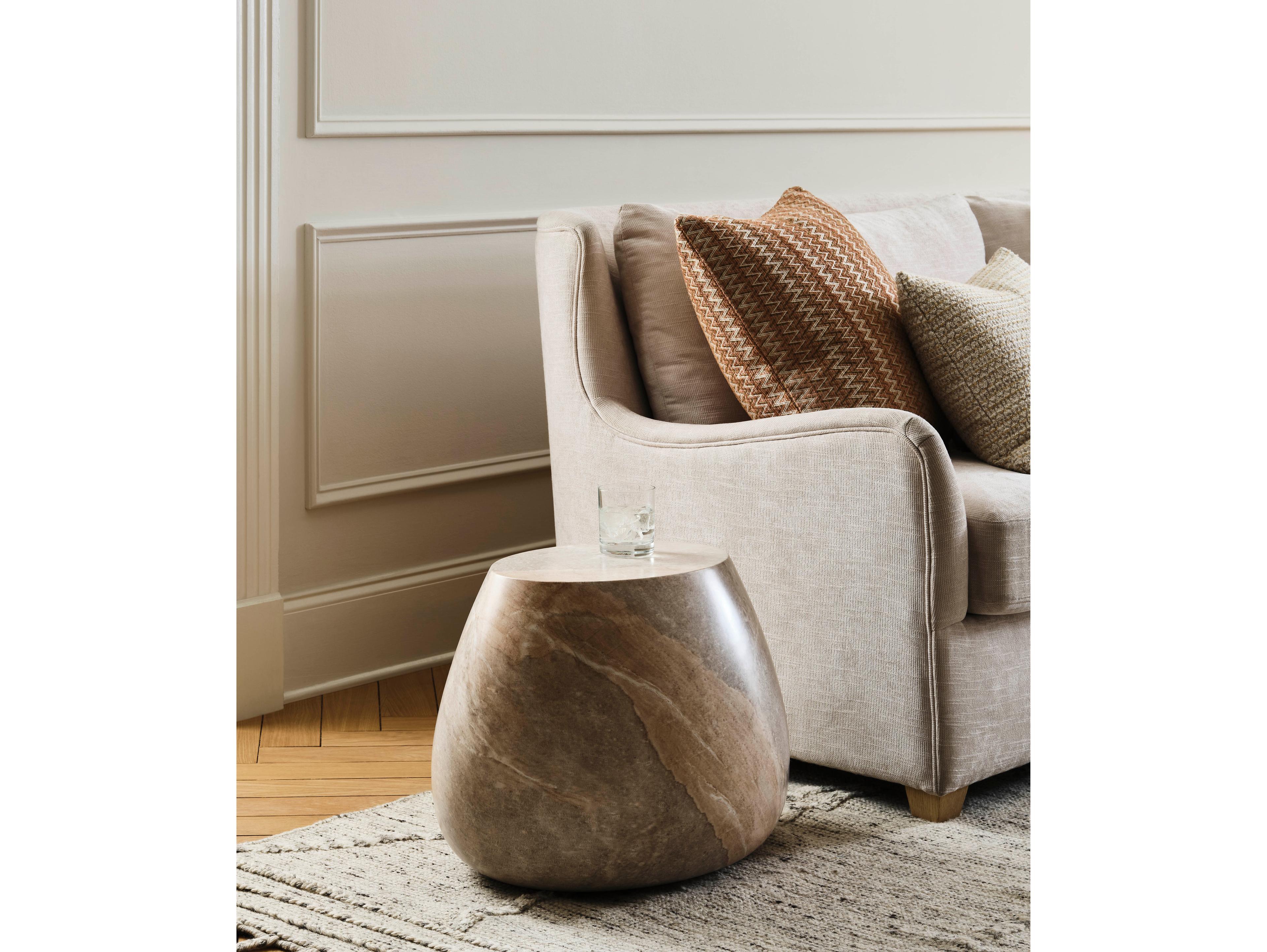 Wildwood Round Marble Natural Cream End Table