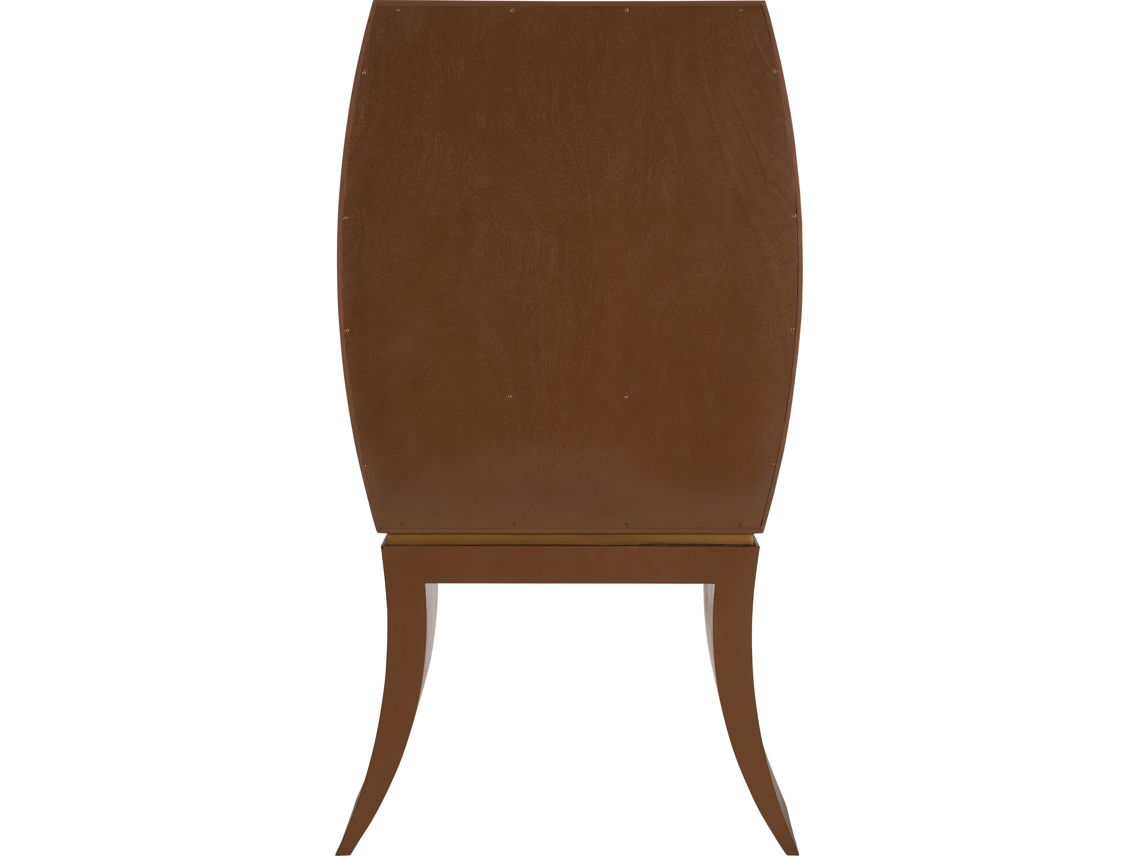 Wildwood Wood Brown Burl Clear Plain Bar Cart