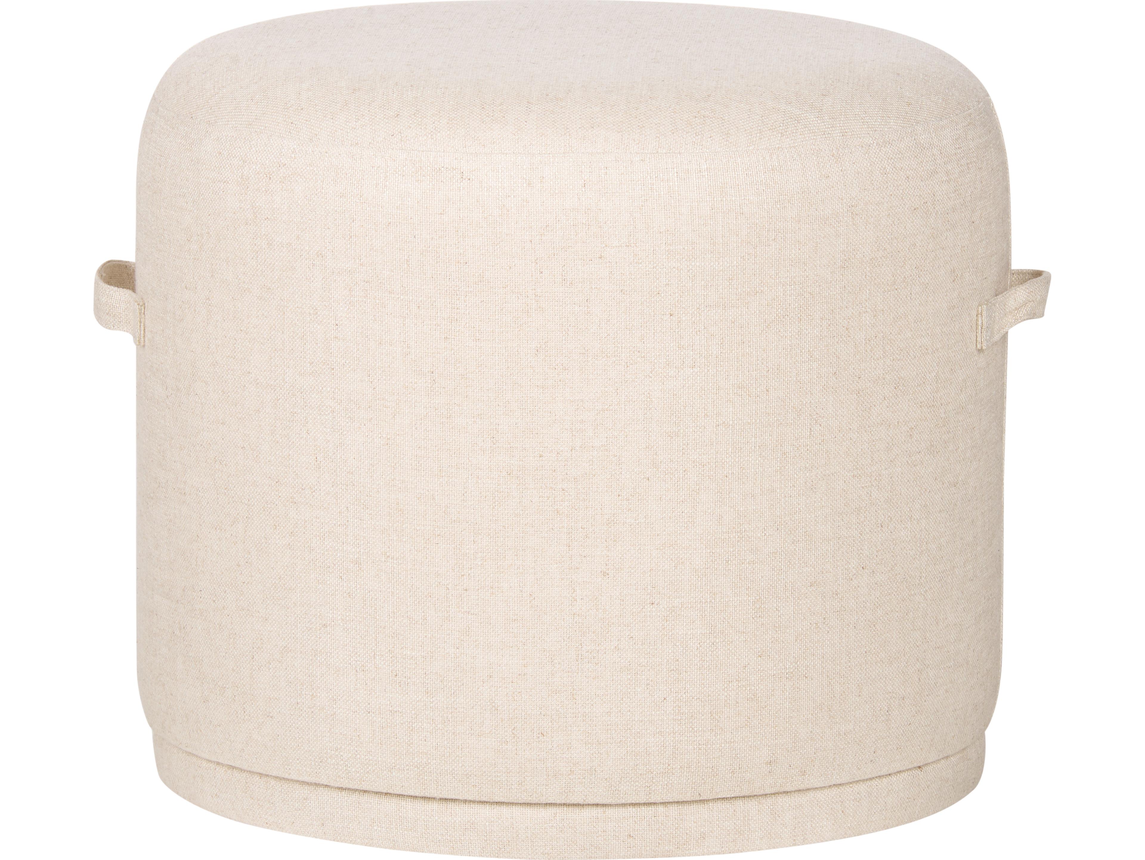 Wildwood Tan Linen Beige Upholstered Ottoman