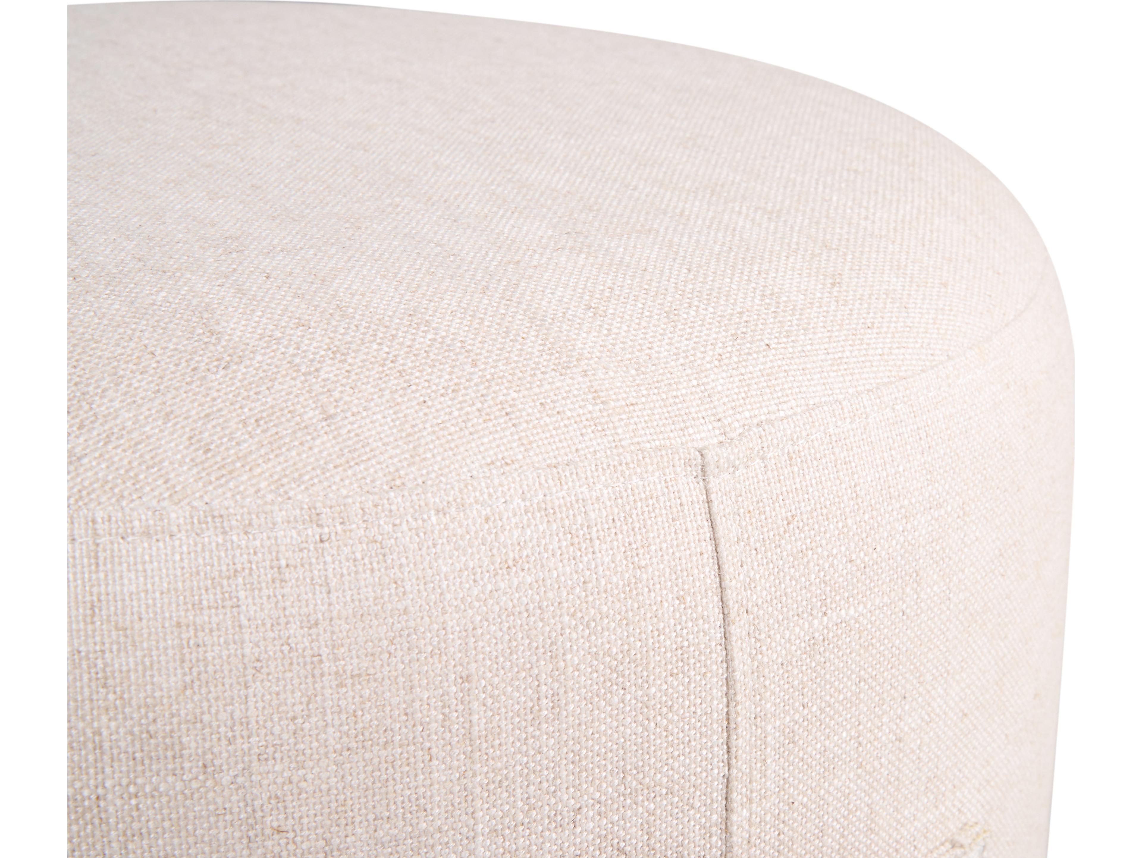 Wildwood Tan Linen Beige Upholstered Ottoman