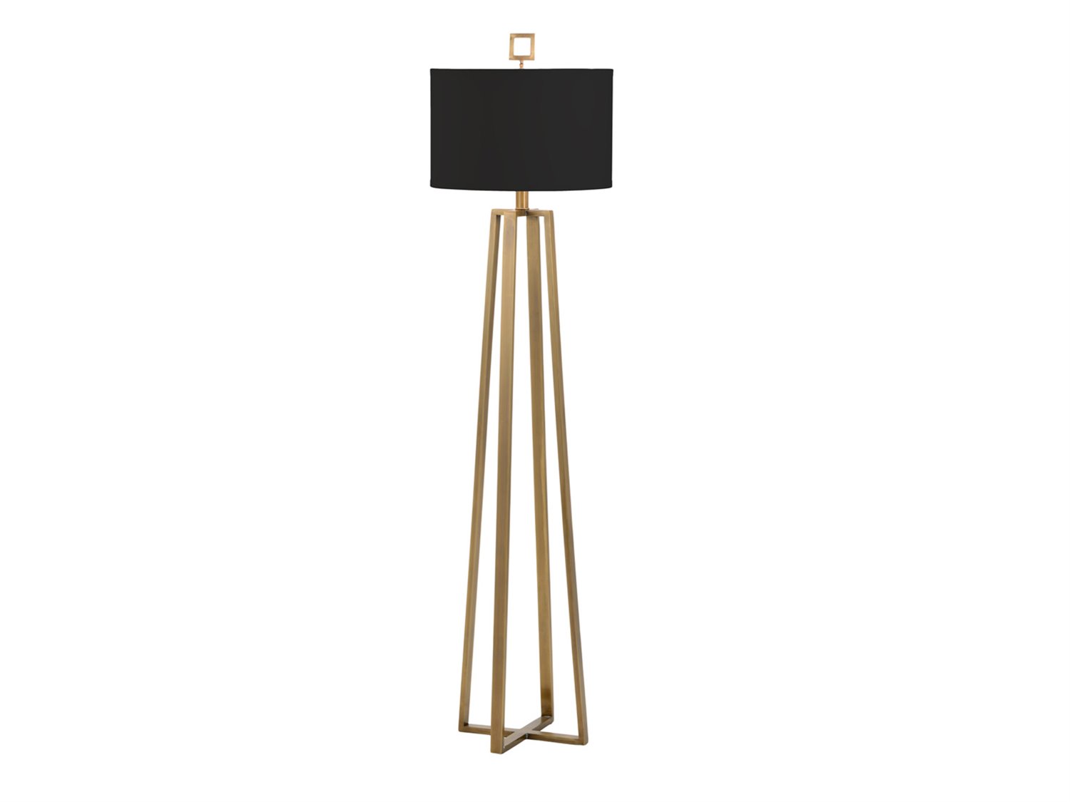 Wildwood Colson Antique Brass Black Paper Floor Lamp