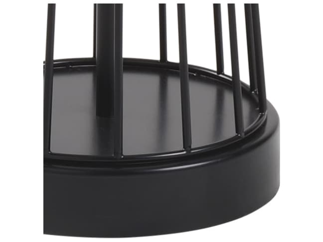 Wildwood Otis Satin Black Off White Linen Floor Lamp