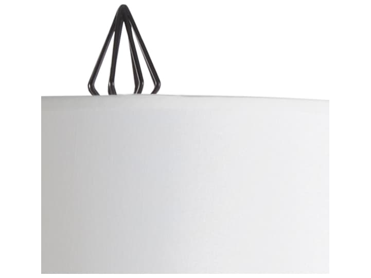 Wildwood Otis Satin Black Off White Linen Floor Lamp