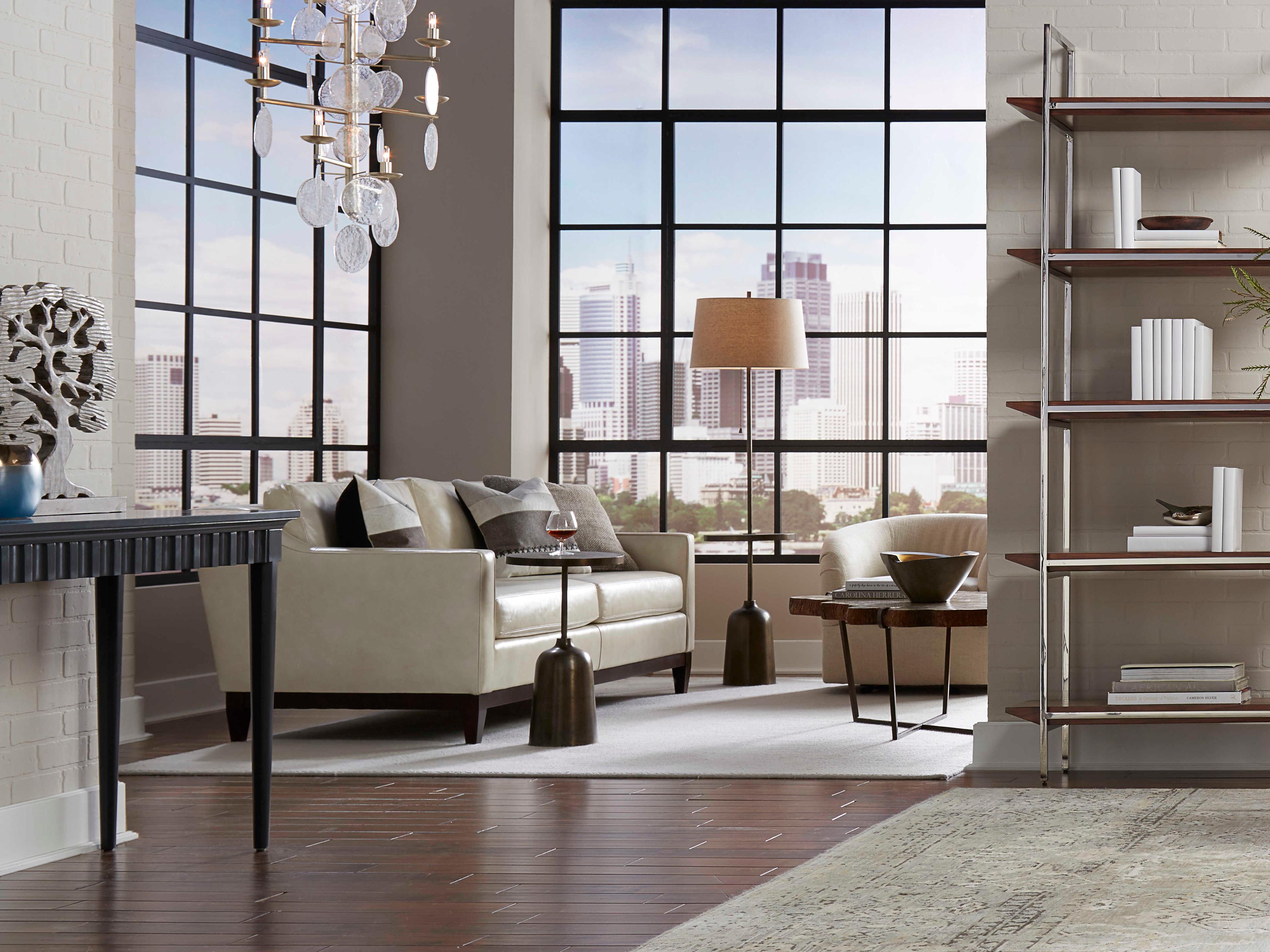 Wildwood Rothko Bronze Taupe Linen Floor Lamp