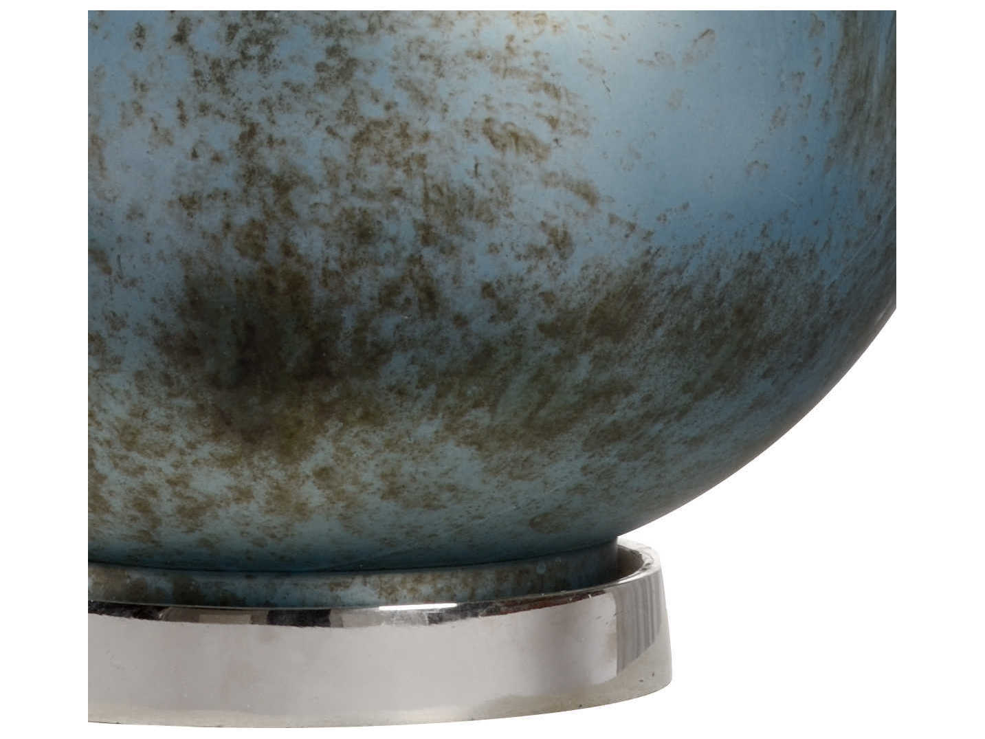 Wildwood Blue Misty Mist Cream Raw Silk Nickel Buffet Lamp