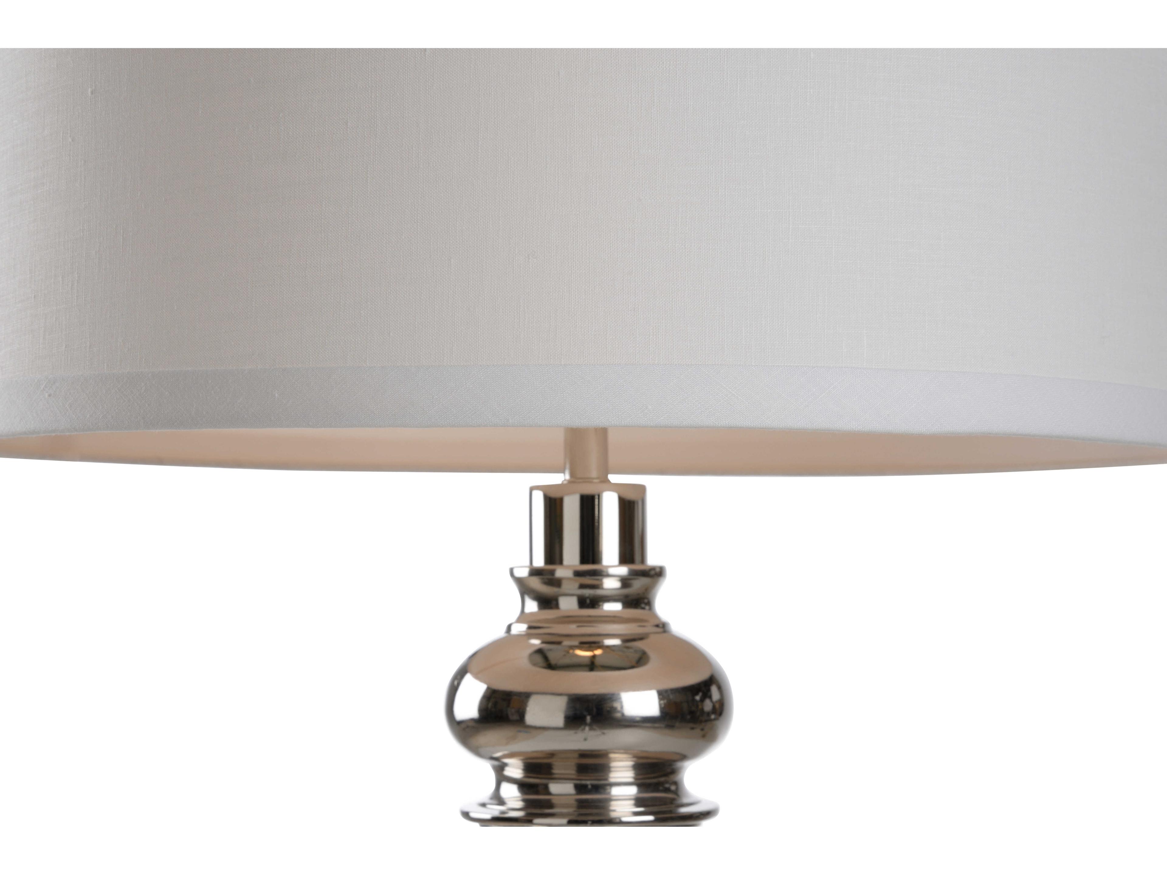 Wildwood The Tuscan Order Polished Nickel Off White Linen Floor Lamp