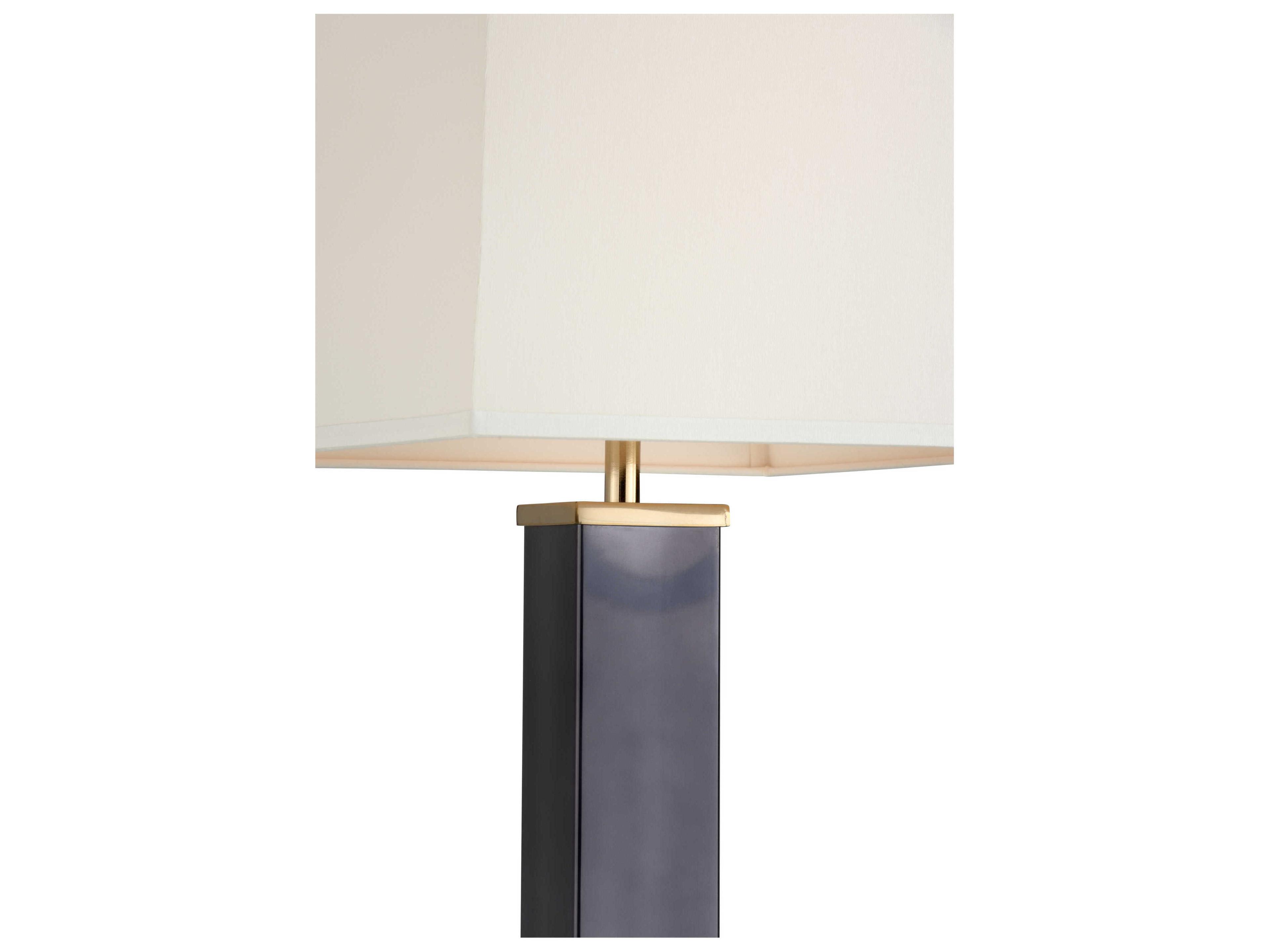 Wildwood Square Shooter Black Nickel Off White Silkette Floor Lamp