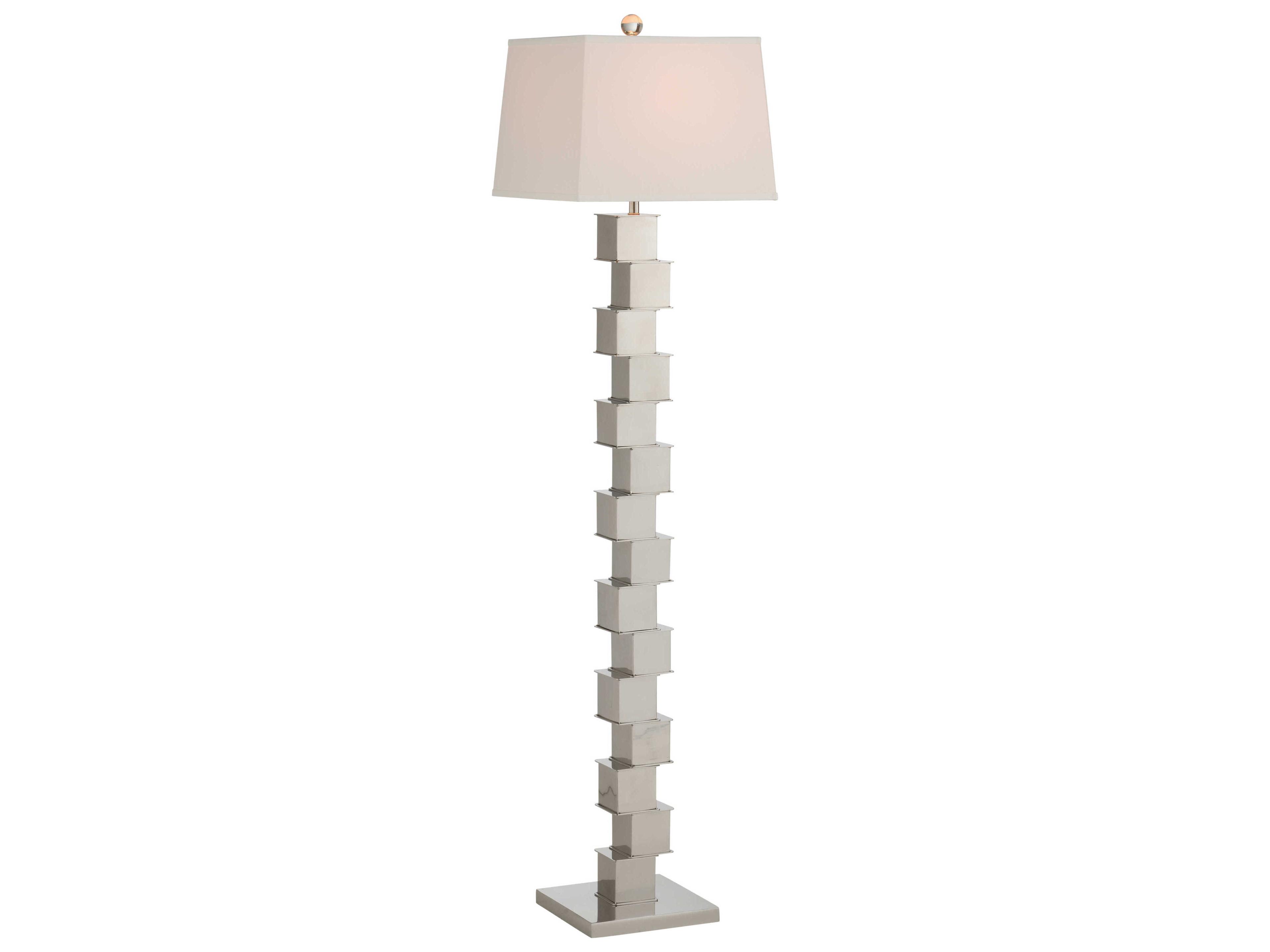 Wildwood The Square Mile Polished Nickel Off White Silkette Floor Lamp