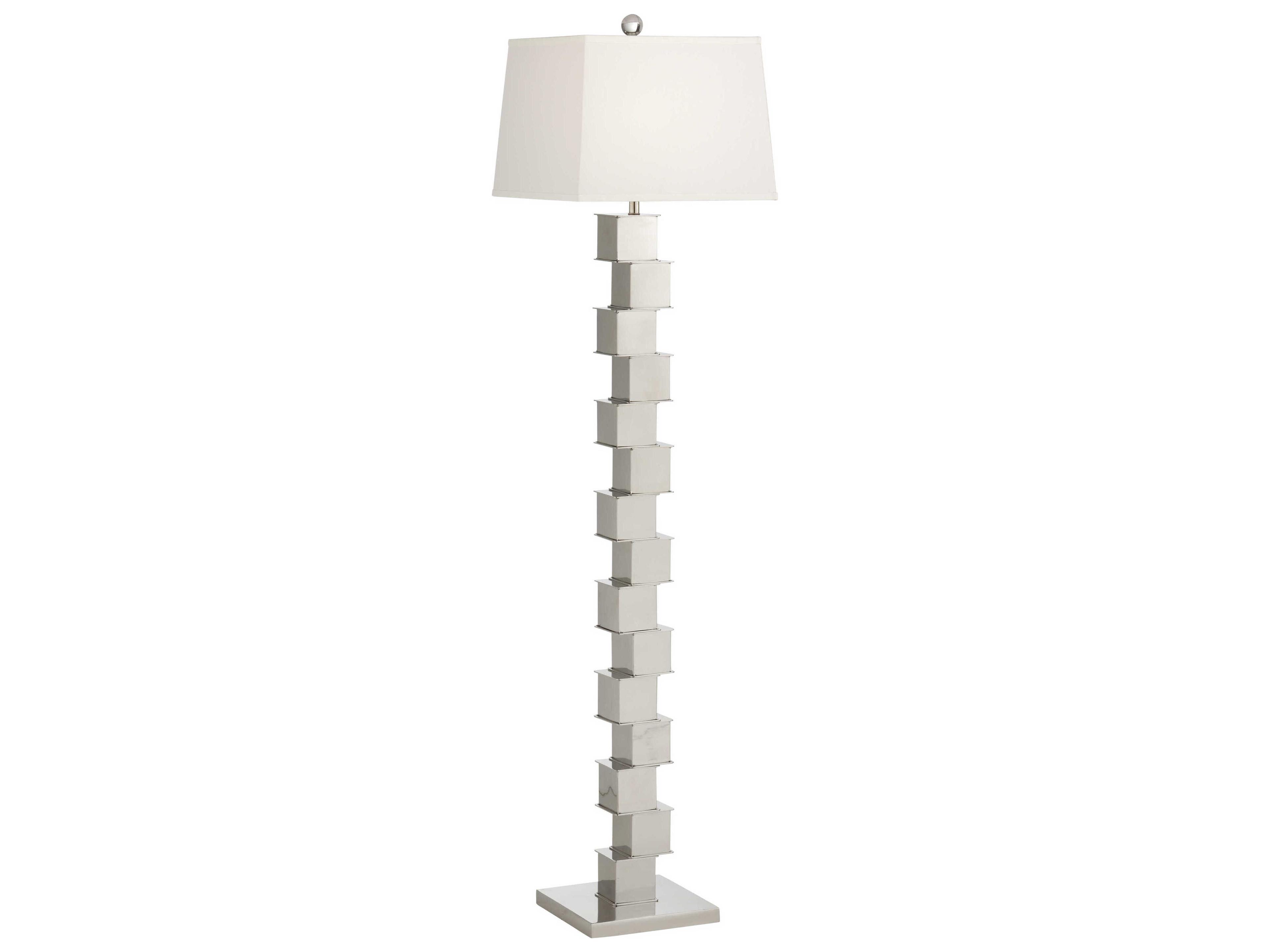 Wildwood The Square Mile Polished Nickel Off White Silkette Floor Lamp