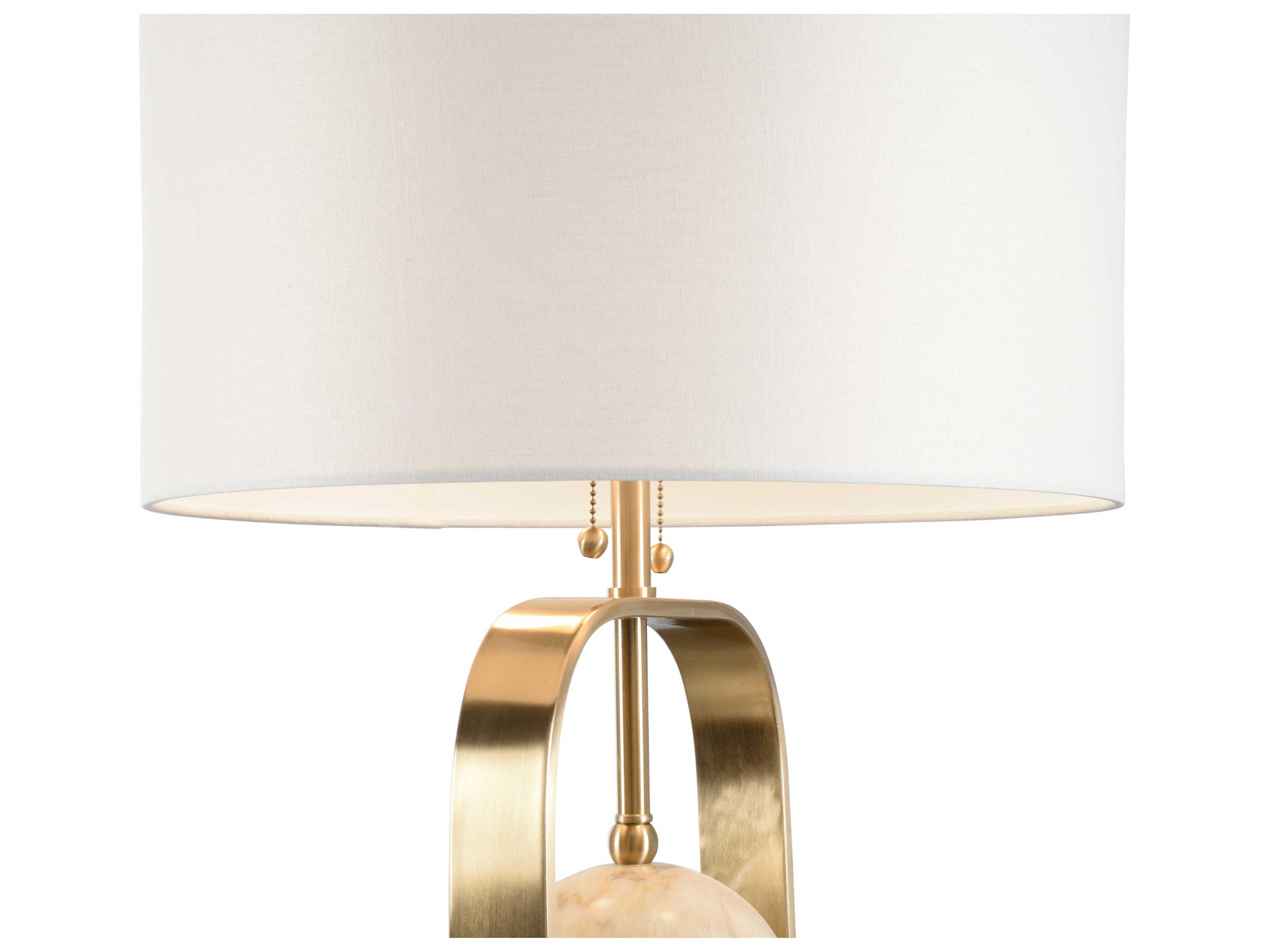 Wildwood Milazzo Coffee Bronze Natural Calacatta Gold Off White Linen Buffet Lamp