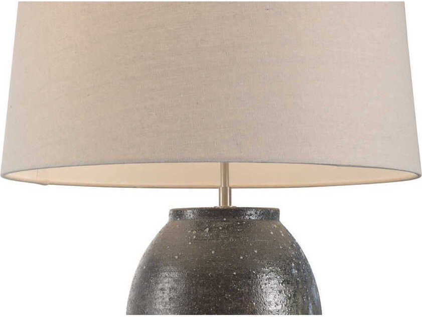 Wildwood Shiga Megumi Brown Green Tan Linen Buffet Lamp