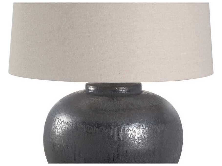 Wildwood Shiga Kuro Black Tan Linen Table Lamp