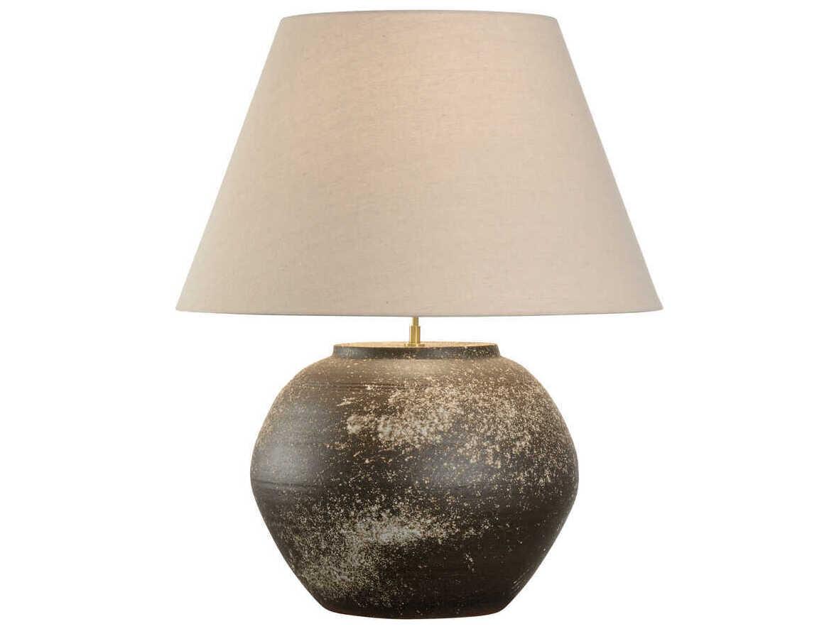 Wildwood Shiga Mako Sanded Brown Tan Linen Buffet Lamp