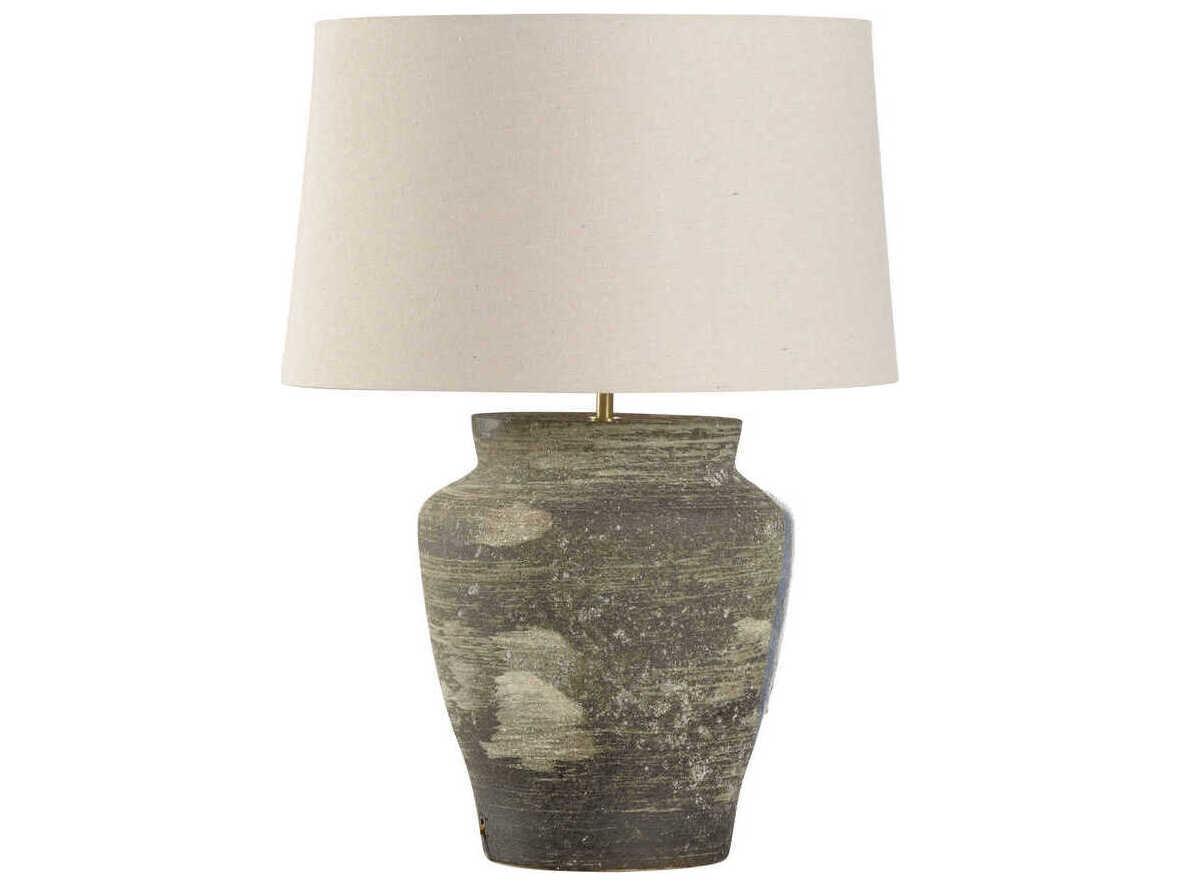 Wildwood Shiga Riku Sanded Gray Blue Tan Linen Buffet Lamp