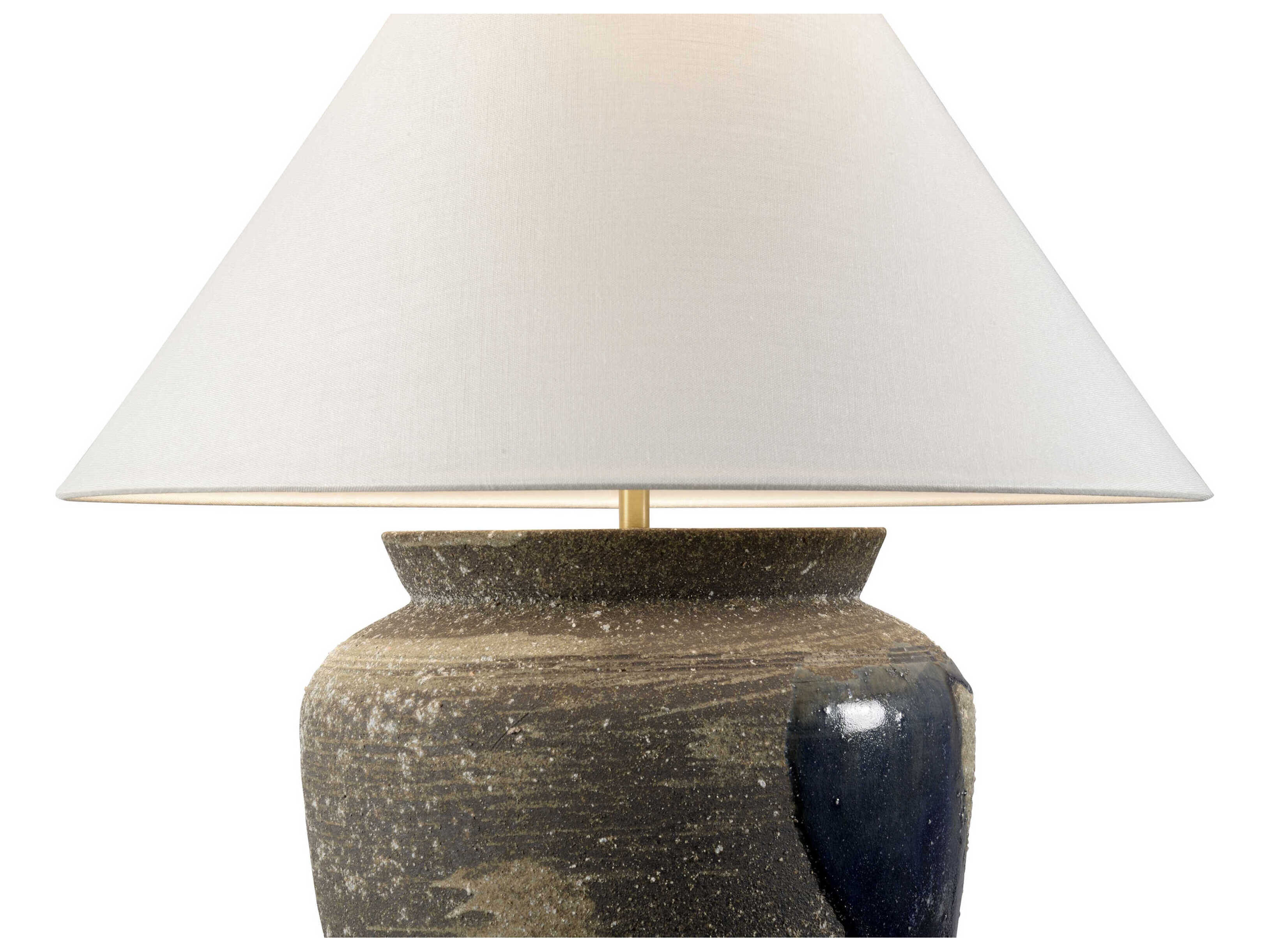 Wildwood Shiga Riku Sanded Gray Blue Off White Linen Buffet Lamp