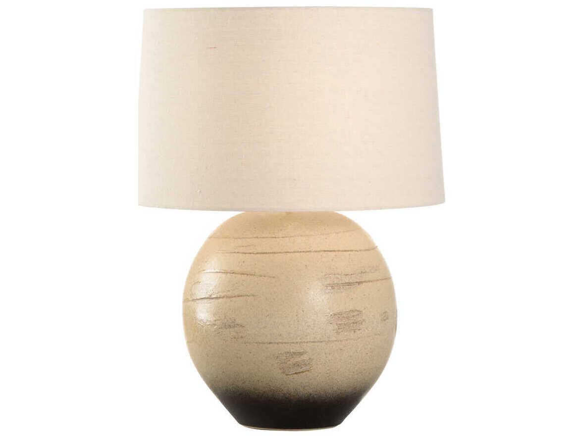 Wildwood Shiga Moriko Brown Tan Linen Buffet Lamp