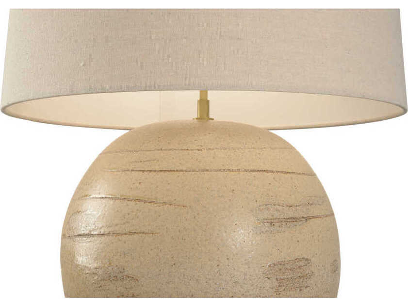 Wildwood Shiga Moriko Brown Tan Linen Buffet Lamp