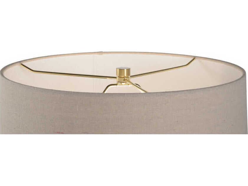 Wildwood Shiga Moriko Brown Tan Linen Buffet Lamp