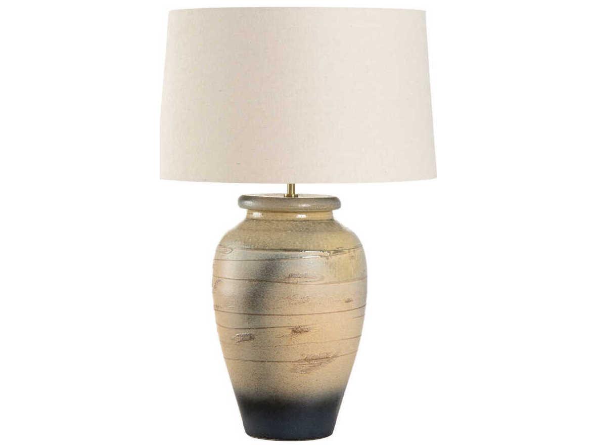 Wildwood Shiga Taiga Blue Gray Tan Linen Buffet Lamp