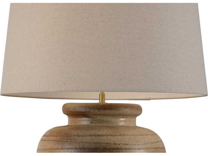 Wildwood Shiga Rika Brown Tan Linen Buffet Lamp