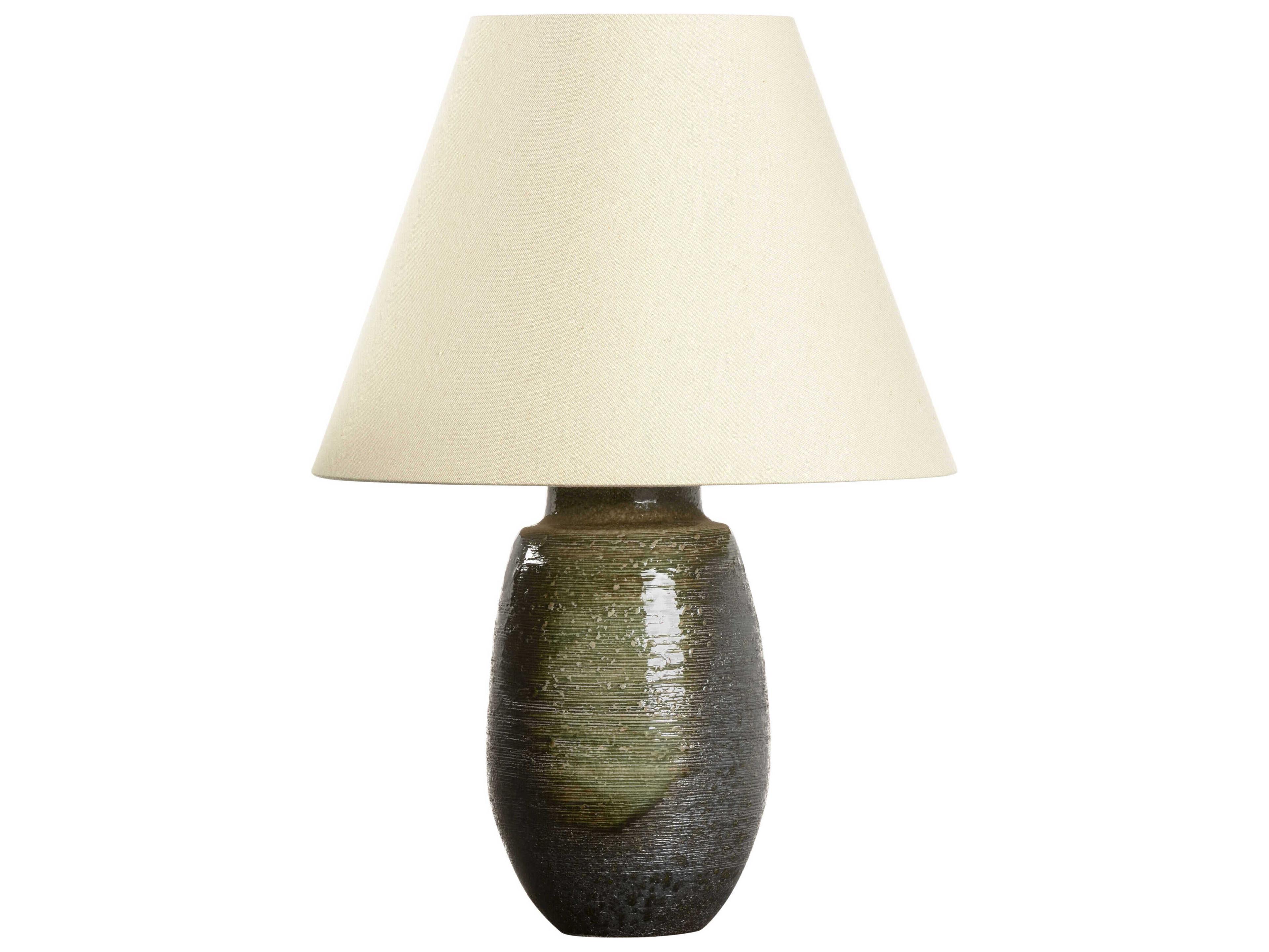 Wildwood Shiga Minato Green Brown Tan Linen Table Lamp