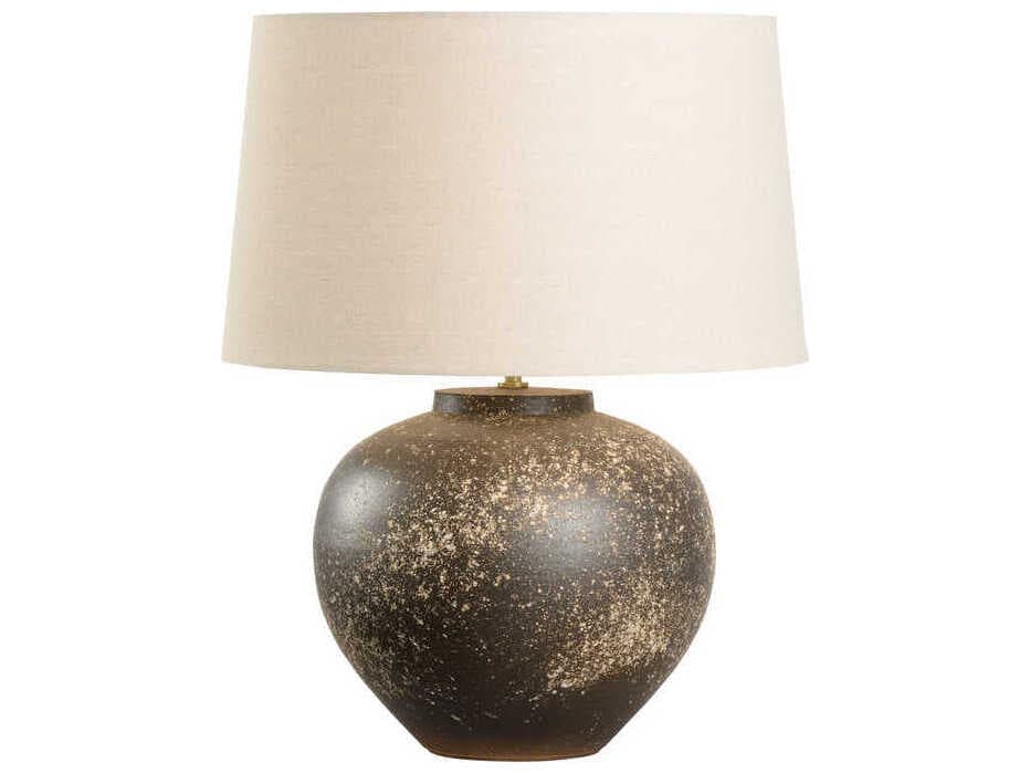 Wildwood Shiga Kota Brown Tan Linen Table Lamp