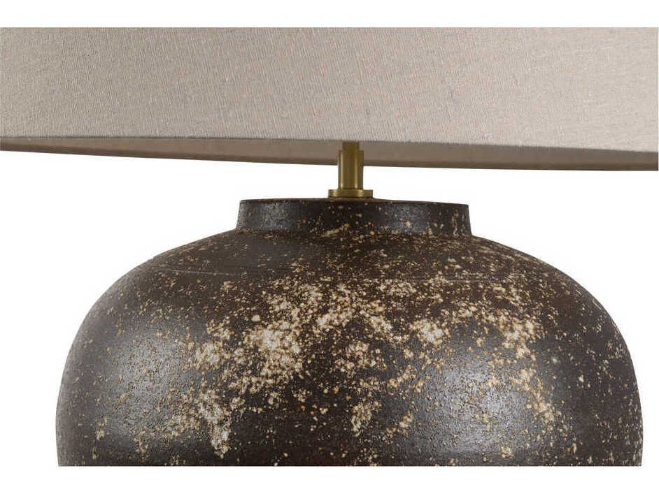 Wildwood Shiga Kota Brown Tan Linen Table Lamp