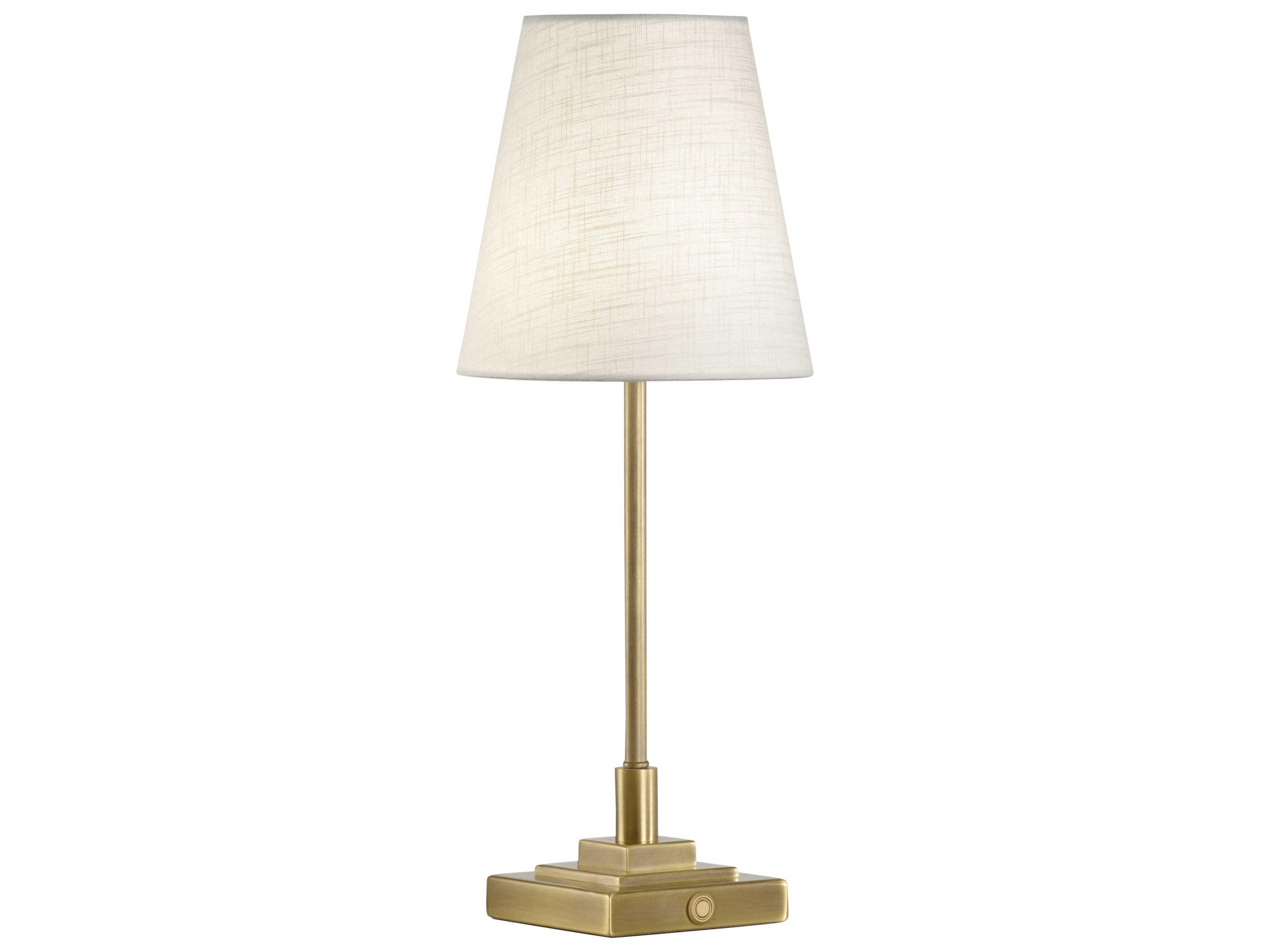 Wildwood Anderson Antique Brass White Linen Table Lamp