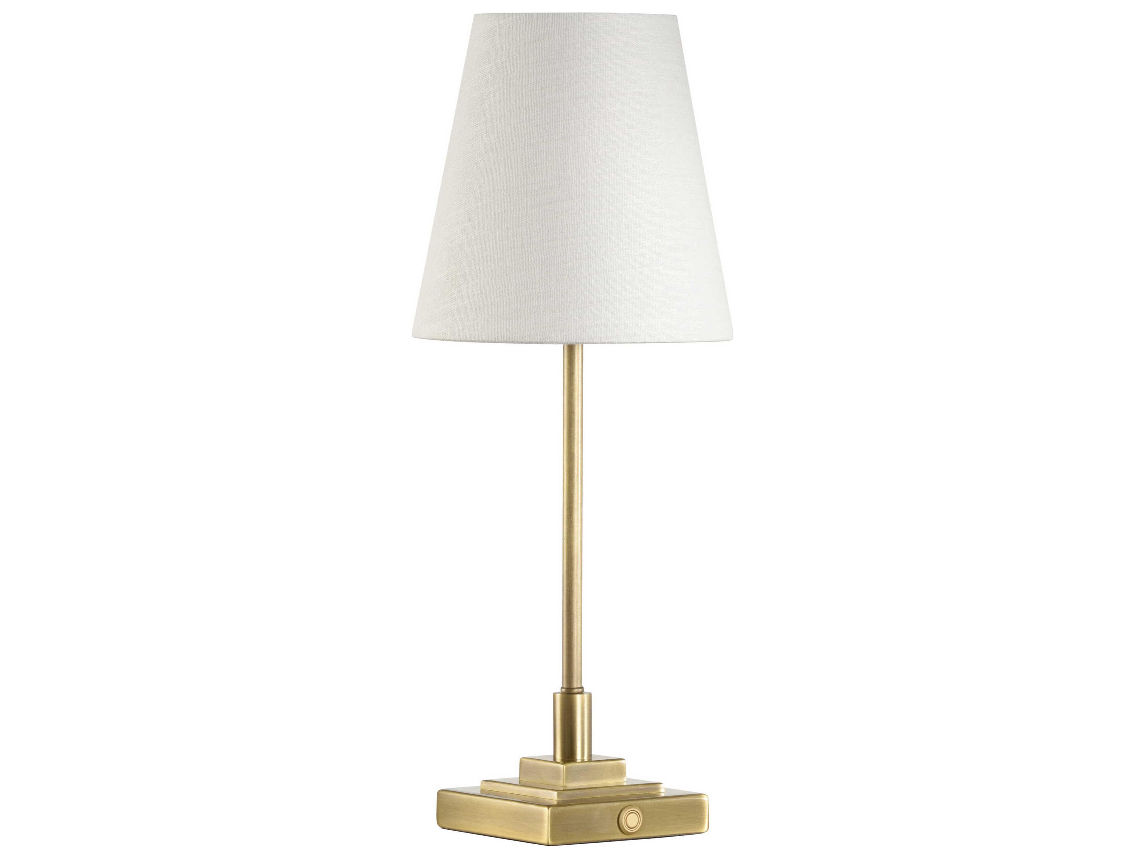 Wildwood Anderson Antique Brass White Linen Table Lamp