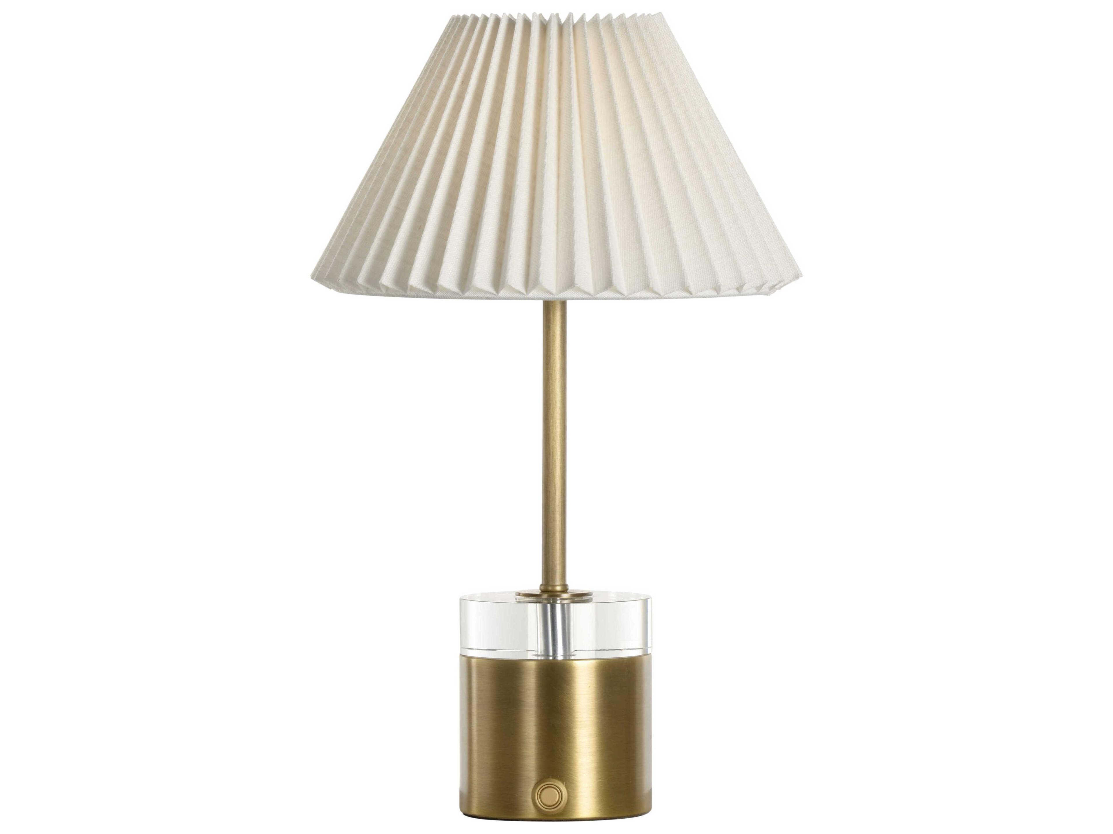 Wildwood Margot Antique Brass White Linen Table Lamp
