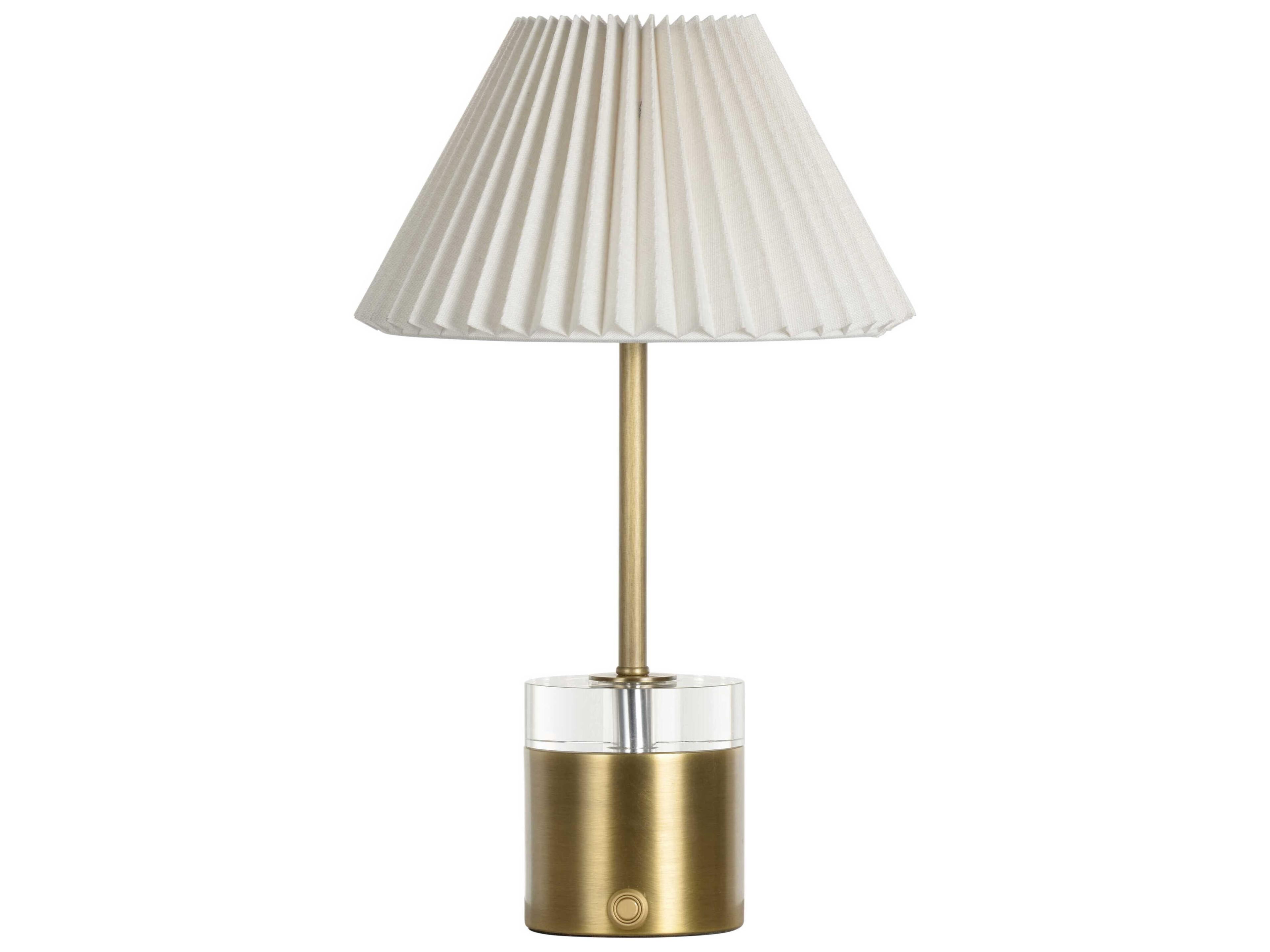 Wildwood Margot Antique Brass White Linen Table Lamp
