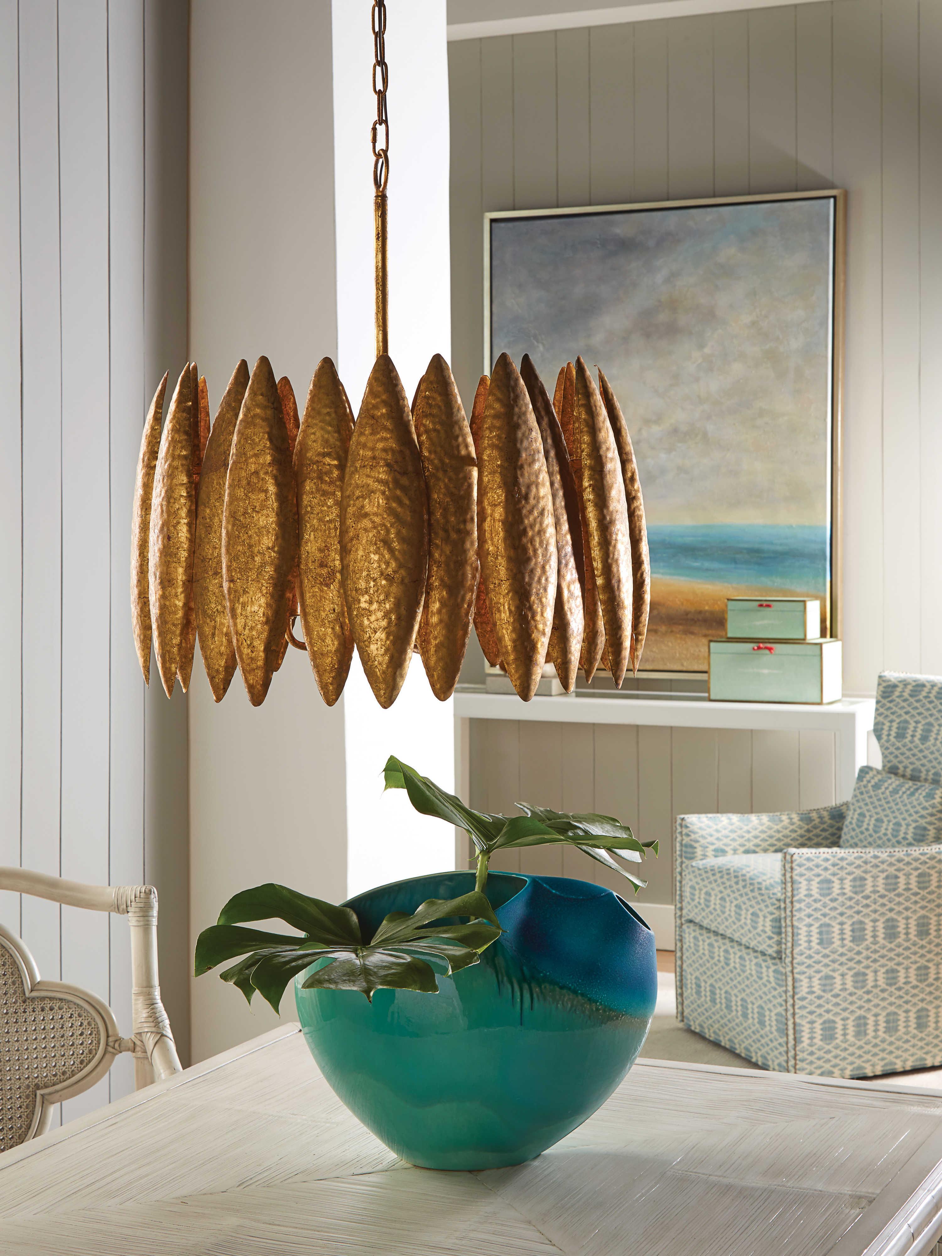 Wildwood Ryland 4-Light Antique Gold Leaf Candelabra Drum Chandelier