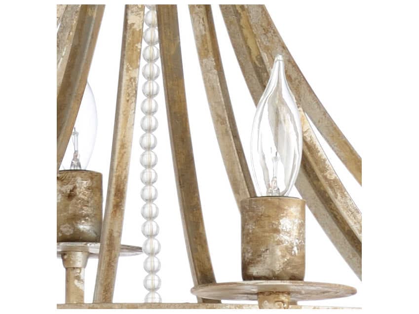 Wildwood Martha 10-Light Aged Silver Leaf Clear Candelabra Chandelier