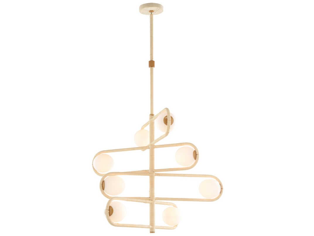 Wildwood Sol 8-Light Natural Milk Brass Globe Chandelier