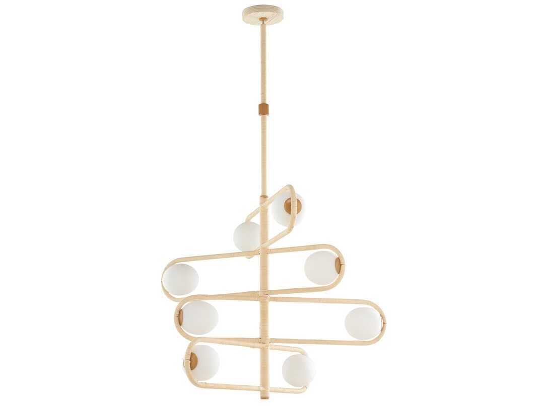 Wildwood Sol 8-Light Natural Milk Brass Globe Chandelier