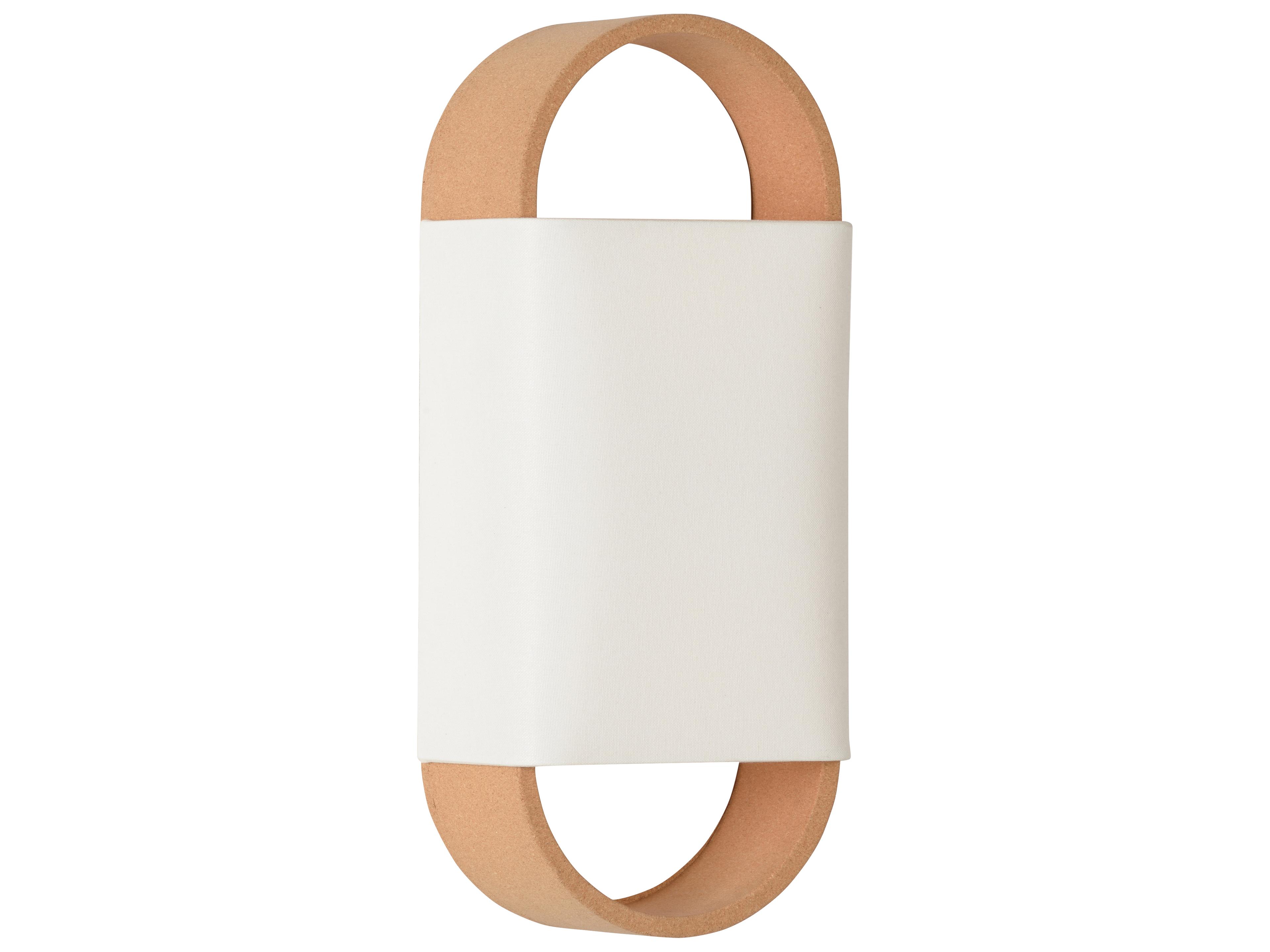 Wildwood Ovalay Cork 2-Light White Cream Brown Wall Sconce