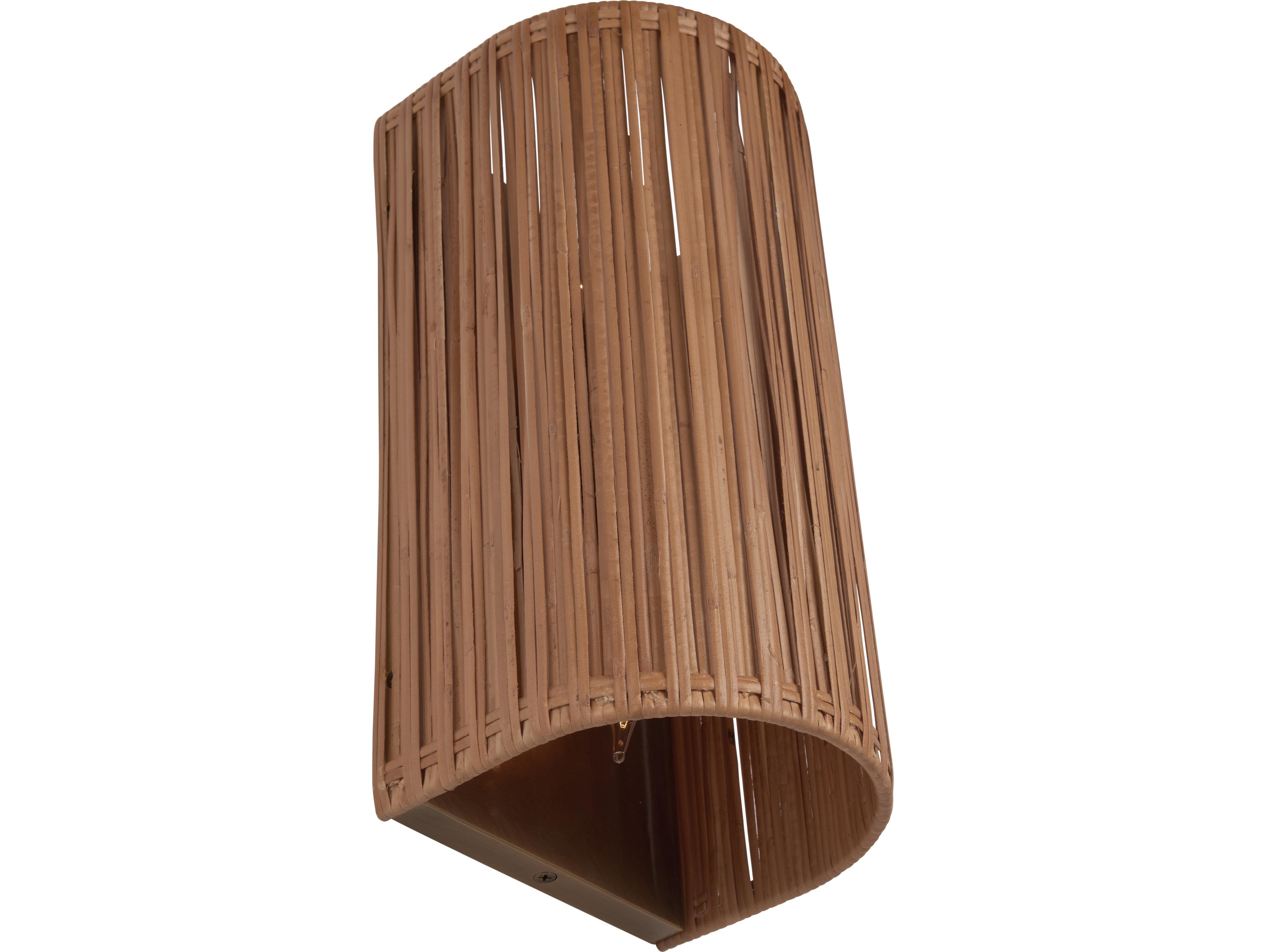 Wildwood 2-Light Natural Antique Brass Wood Wall Sconce